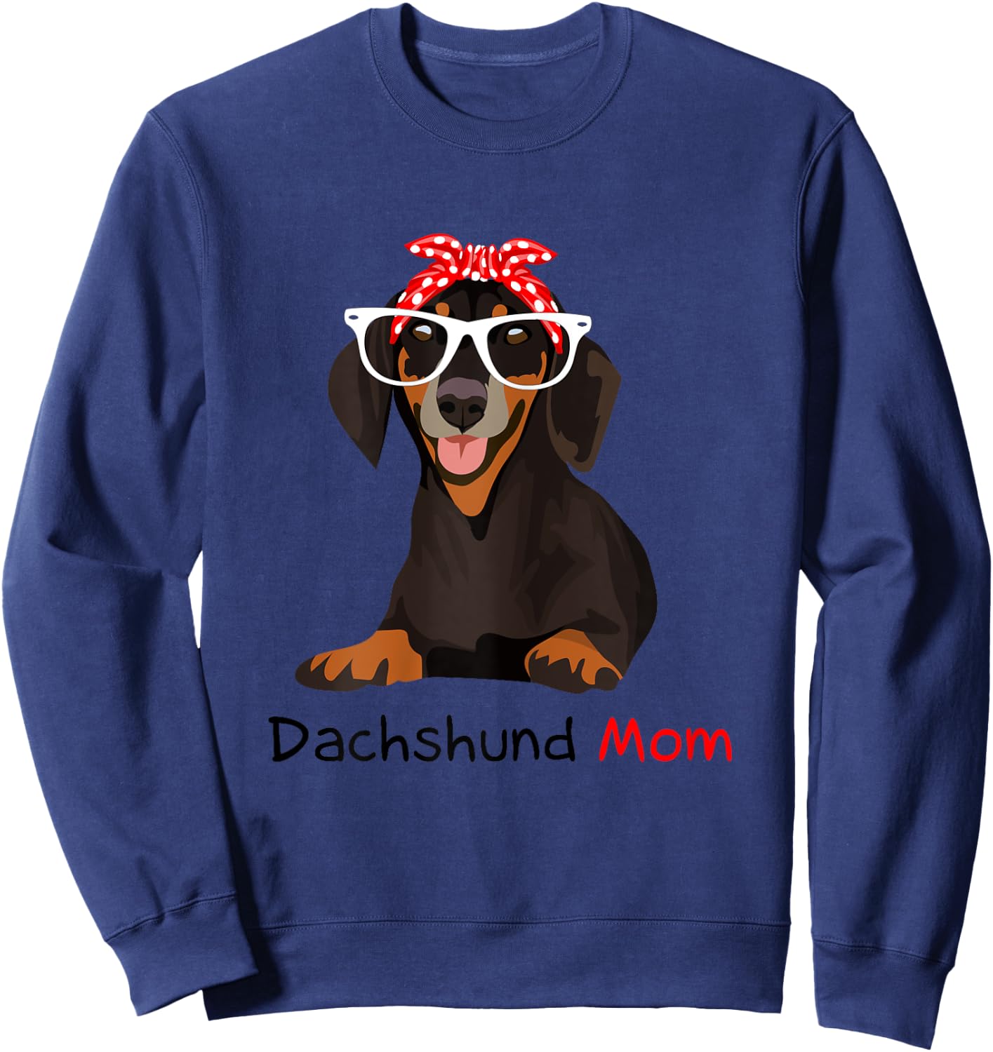 Dachshund Mom Bandana Dachshund Dog Sweatshirt - Sweatshirt | Navy