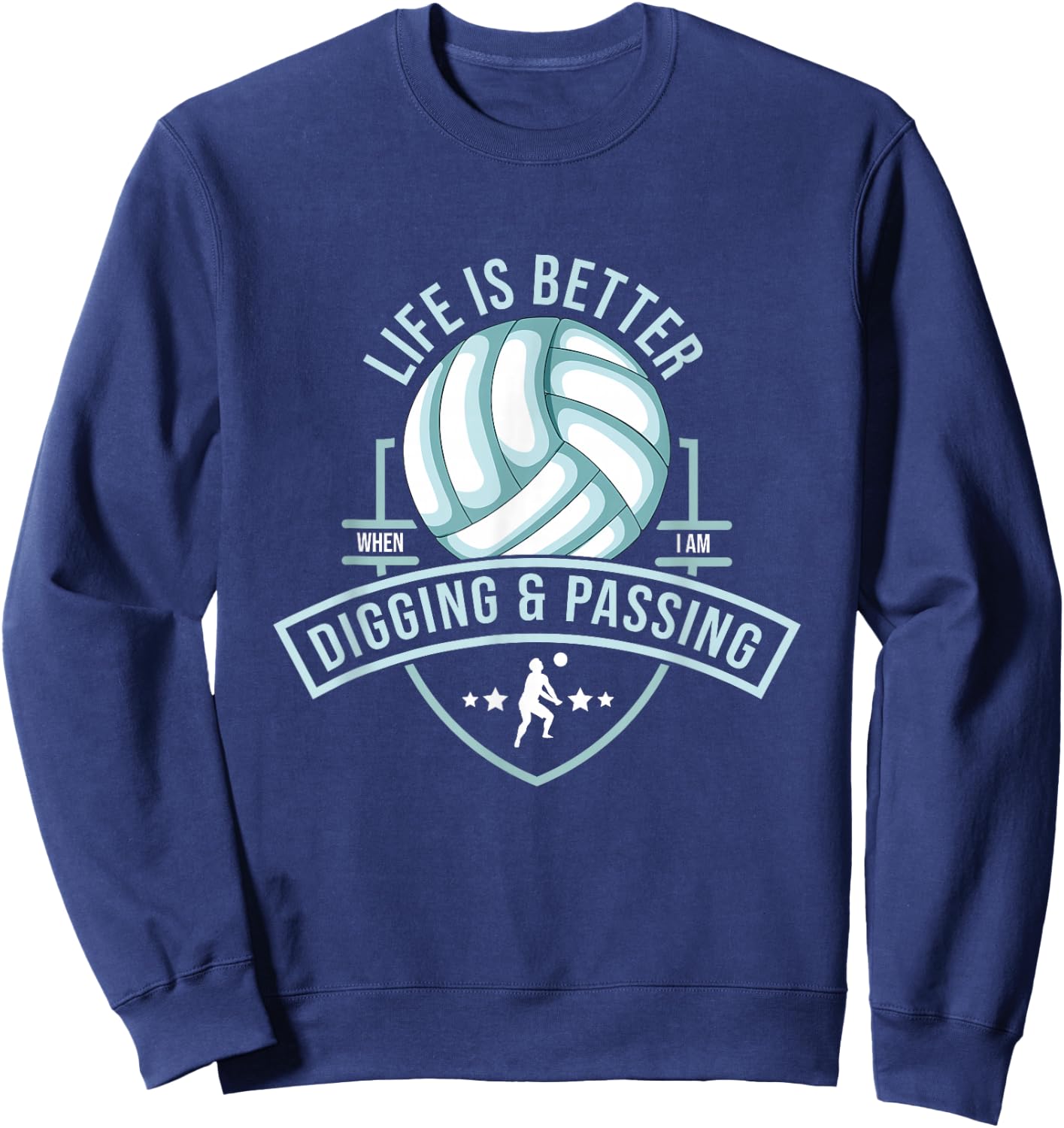 Libero Volleyball Training Design Defense Position Sweatshirt - Sweatshirt | Navy