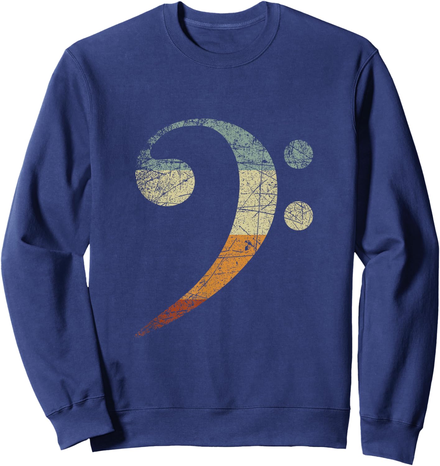 Treble Clef Retro Bass Clef Sweatshirt - Sweatshirt | Navy