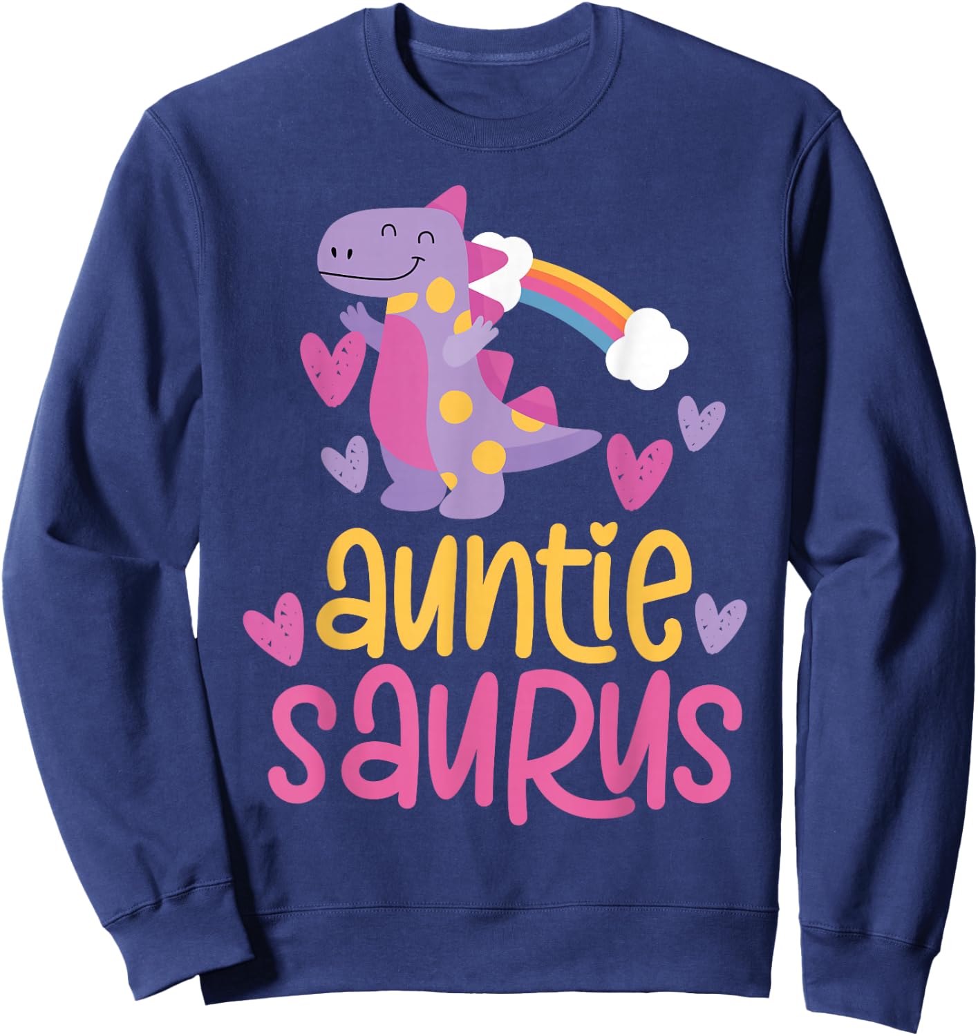 Auntie Saurus Rex Dinosaur Aunt Sweatshirt - Sweatshirt | Navy