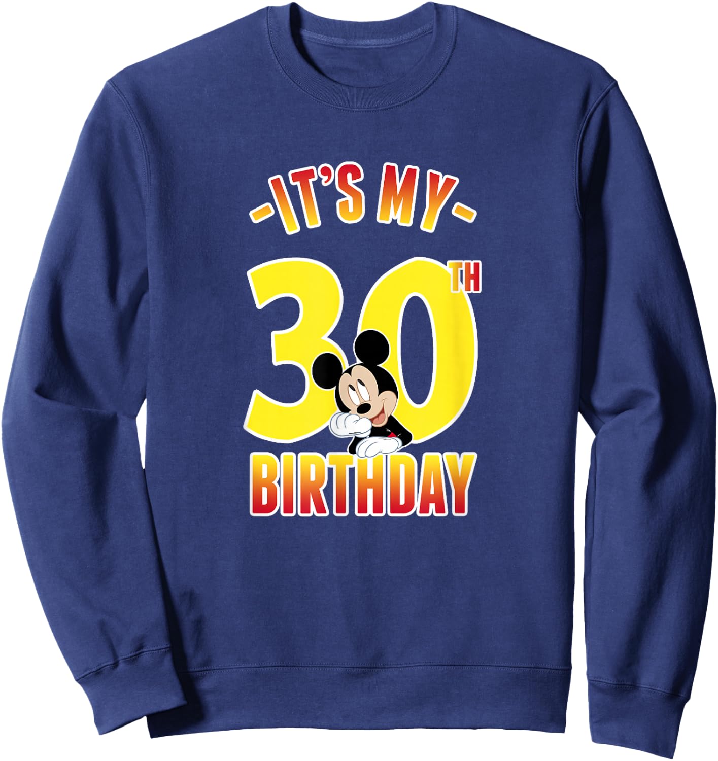 Disney Mickey Mouse It's My 30th Birthday Gradient Portrait Sweatshirt - Sweatshirt | Navy