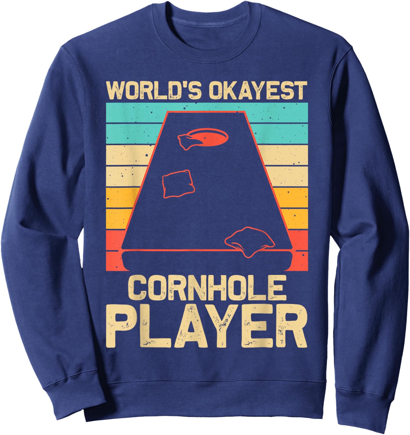 Funny Cornhole Gift Women Bean Bag Toss Game Players Sweatshirt - Sweatshirt | Navy
