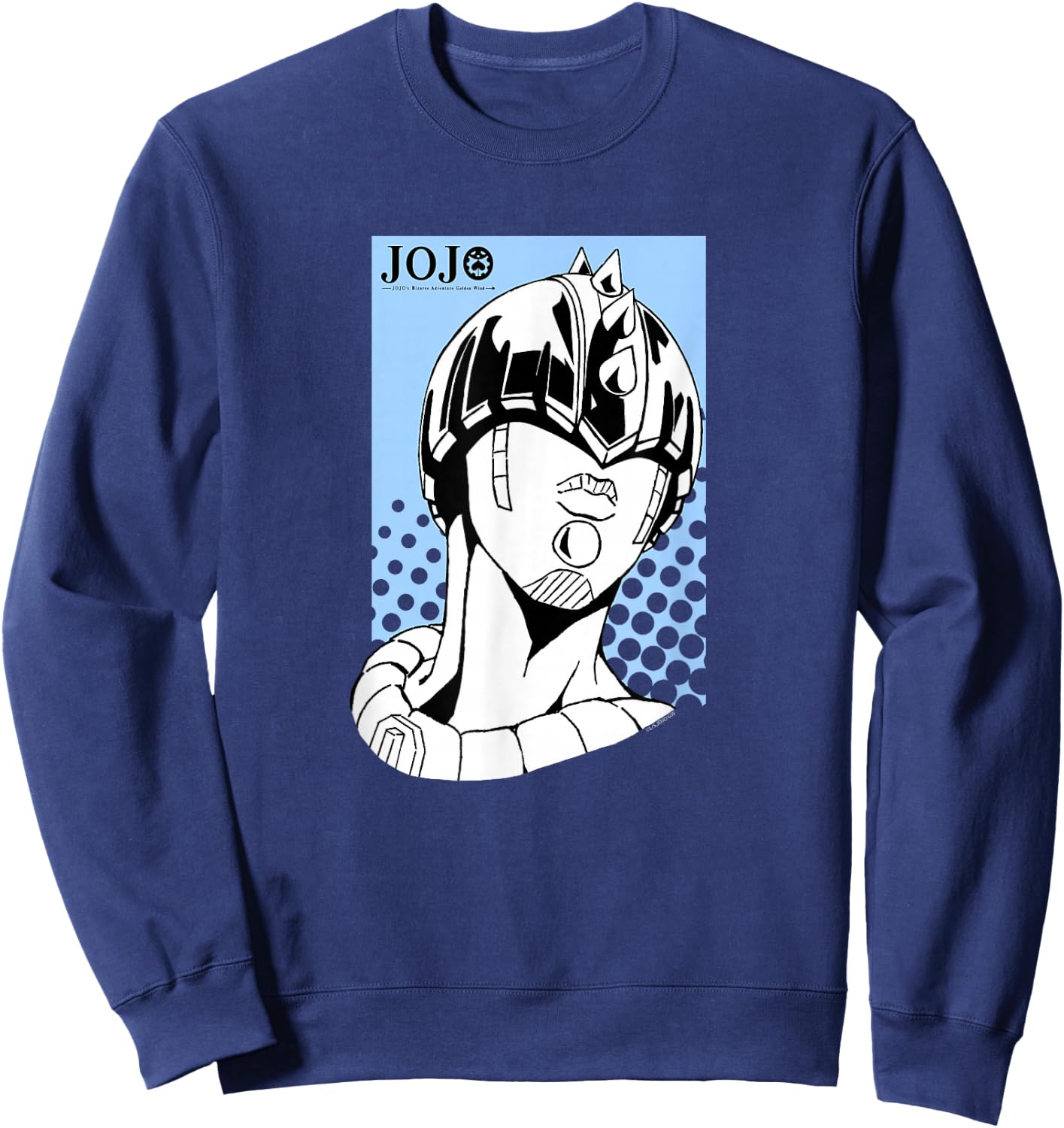 JoJo's Bizarre Adventure Zipper Man Head with Logo Anime Sweatshirt - Sweatshirt | Navy