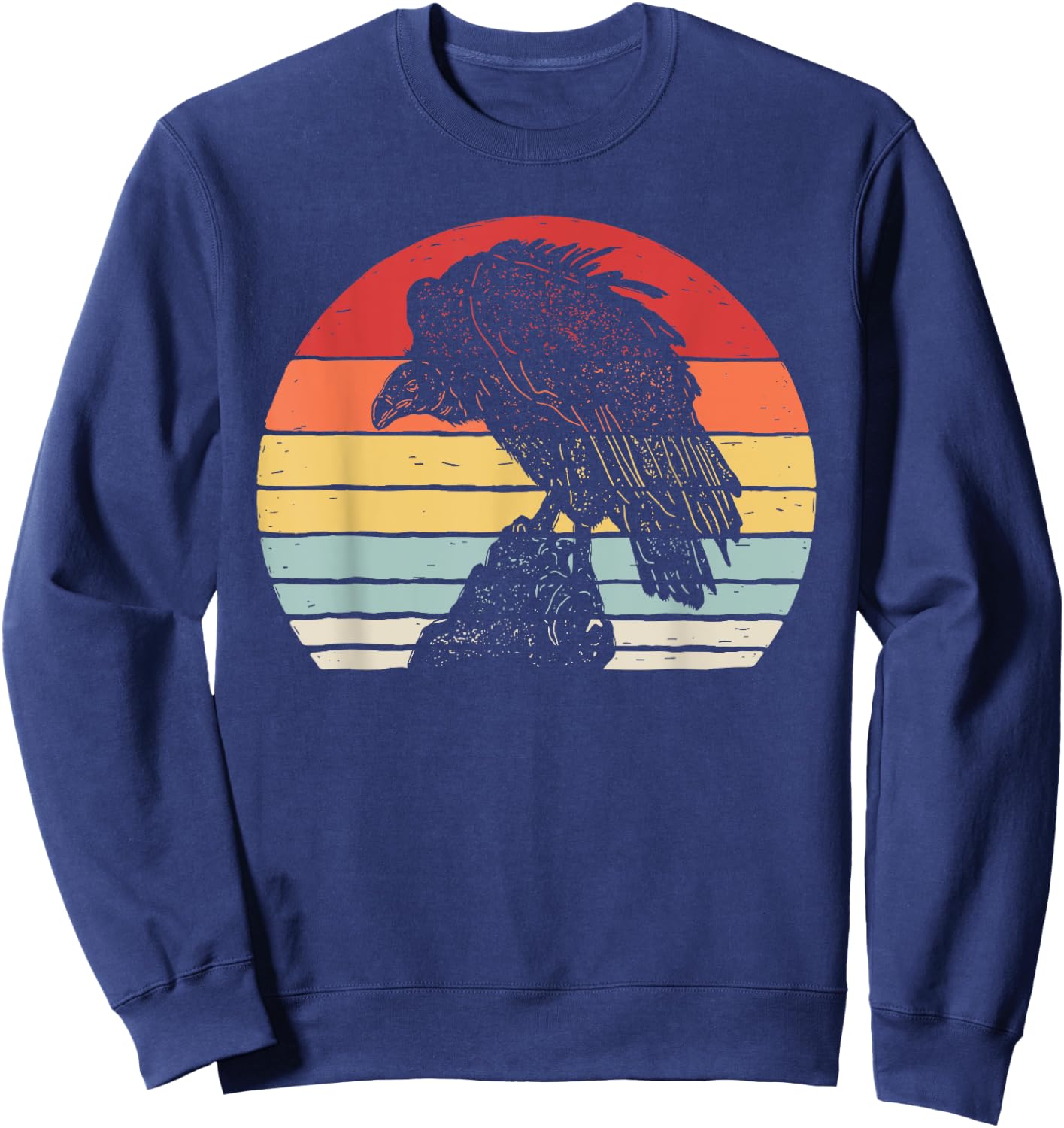 Vintage Retro Vulture Bird Sweatshirt - Sweatshirt | Navy