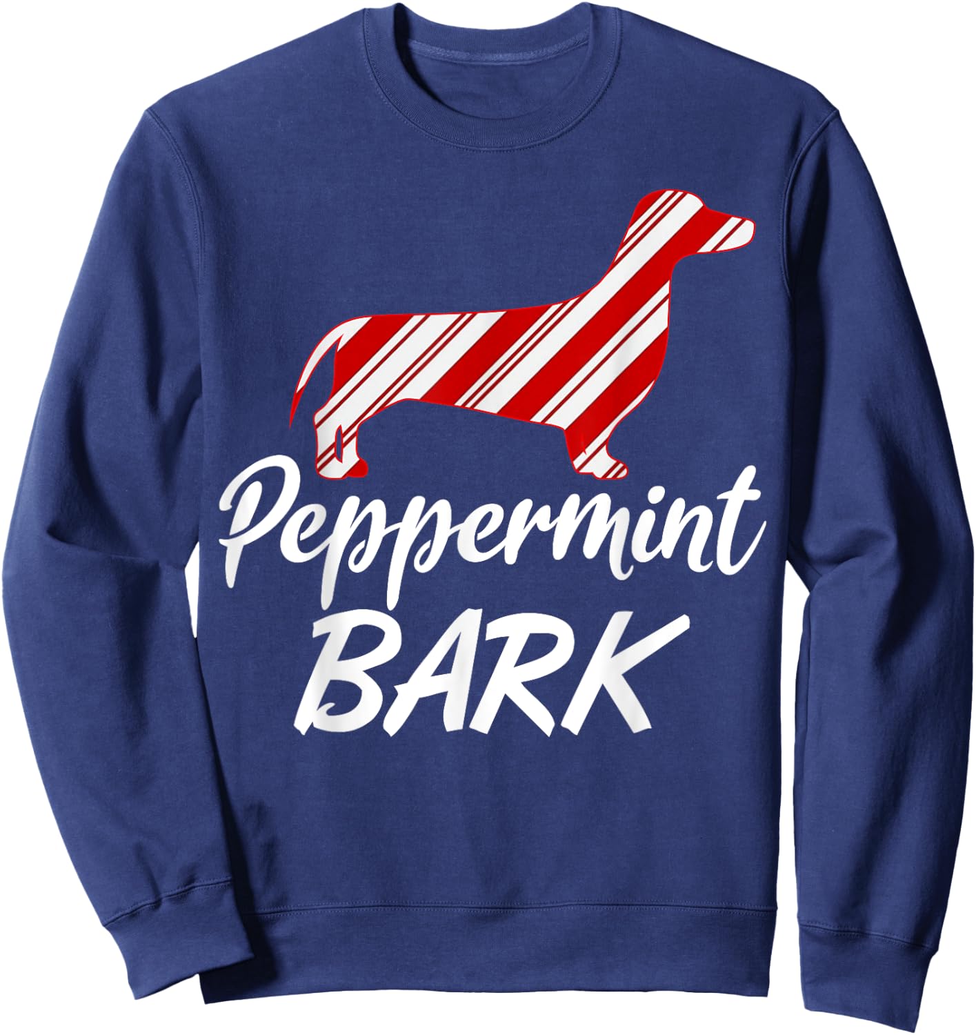 Dachshund Christmas Peppermint Bark Gift Sweatshirt - Sweatshirt | Navy