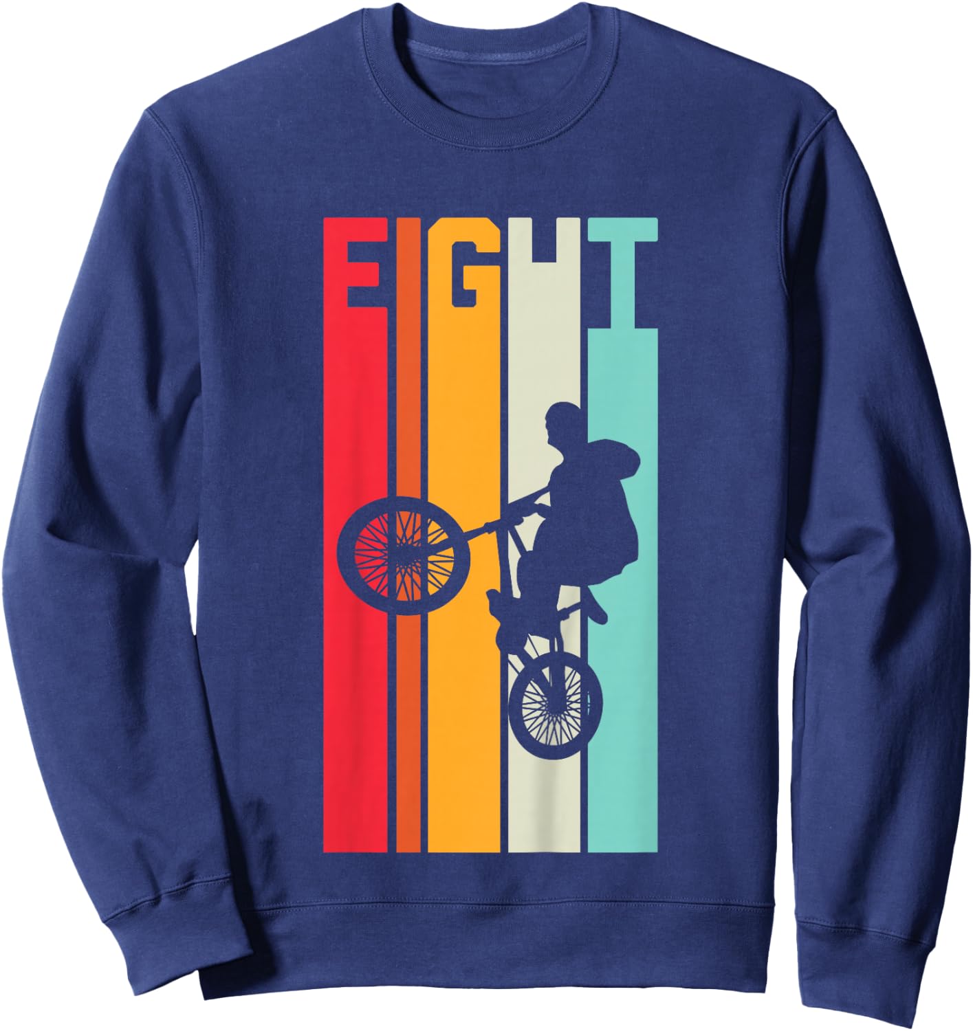 8 Year Old BMX Birthday Gift Party Boys Dirt Biking 8th Sweatshirt - Sweatshirt | Navy
