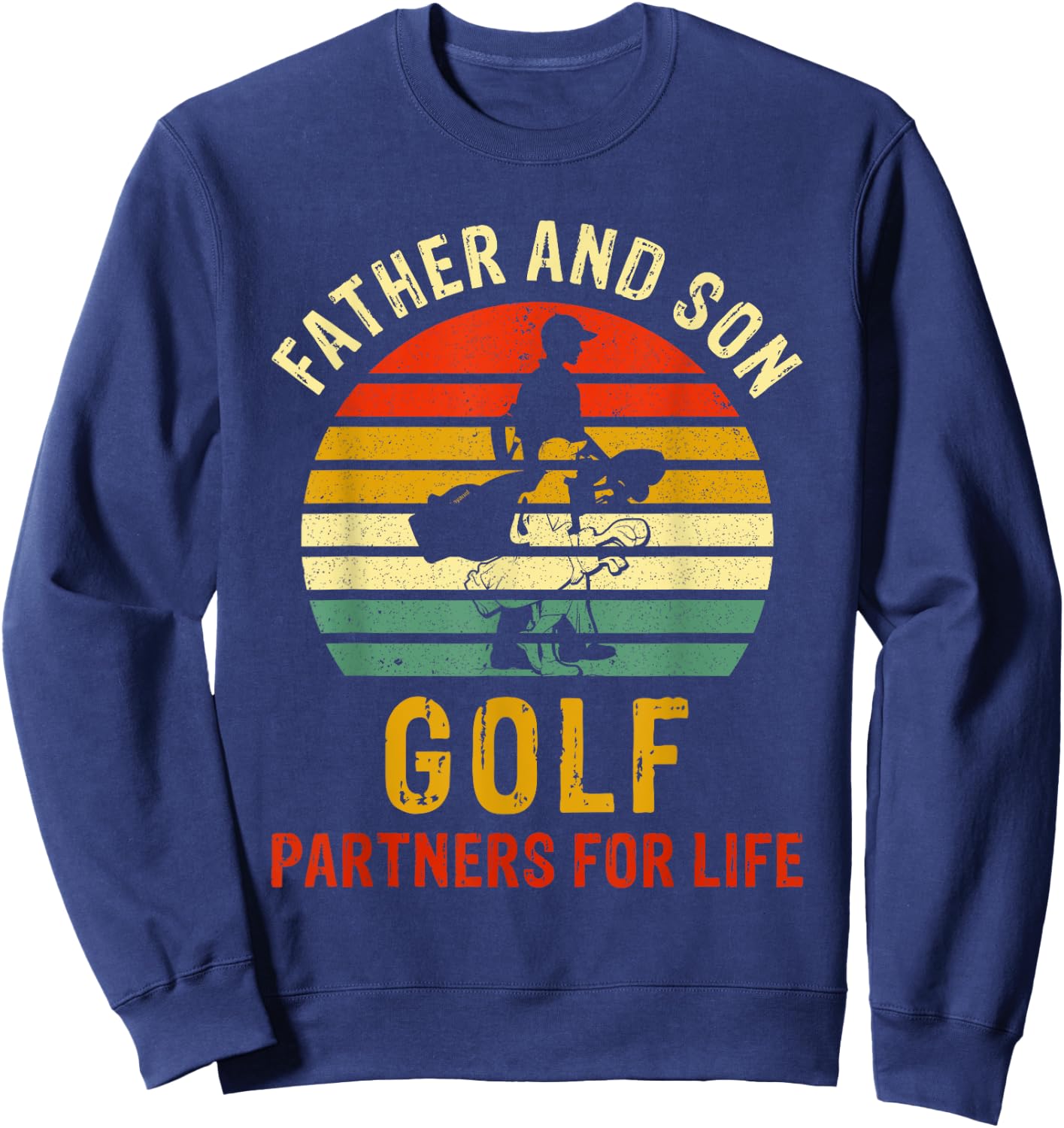 Vintage Dad And Son Golf Partners For Life Fathers Day Sweatshirt - Sweatshirt | Navy