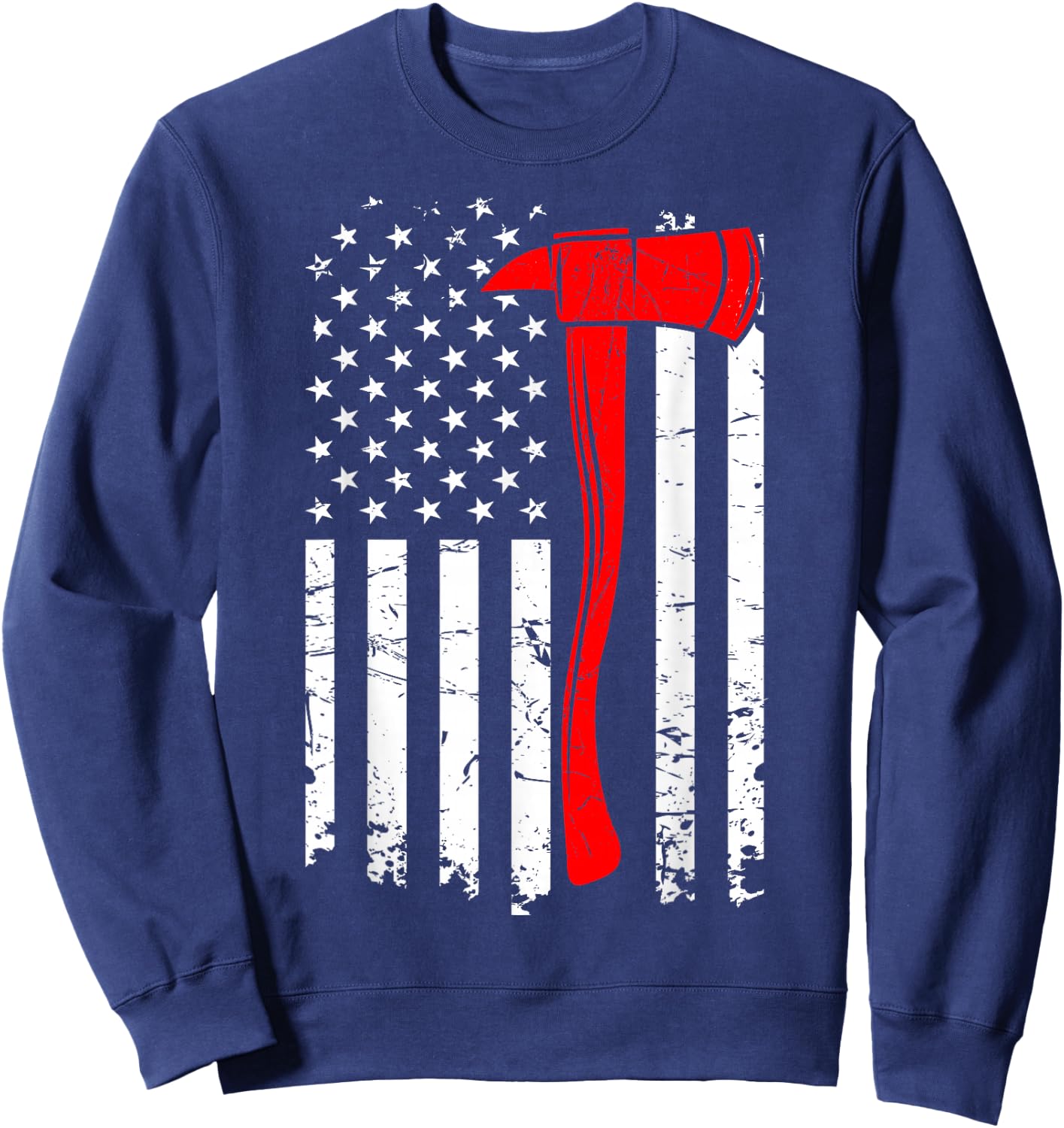 Firefighter Thin Red Line Fireman Firefighting Patriotic Sweatshirt - Sweatshirt | Navy