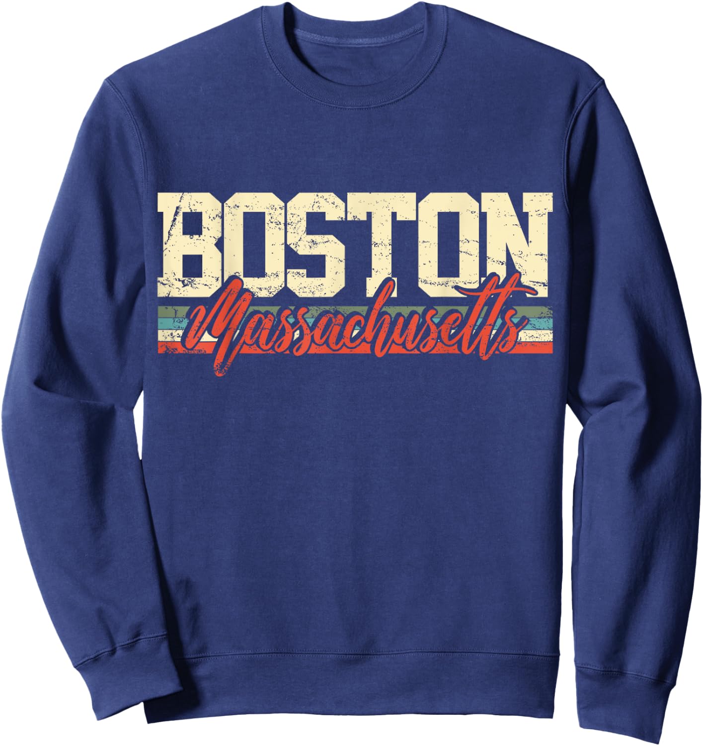 Boston Massachusetts Vintage Gift Sweatshirt - Sweatshirt | Navy