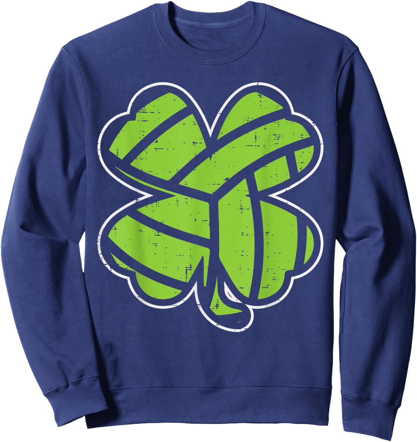 Volleyball Shamrock Clover St Patricks Day Lucky Sports Gift Sweatshirt - Sweatshirt | Navy