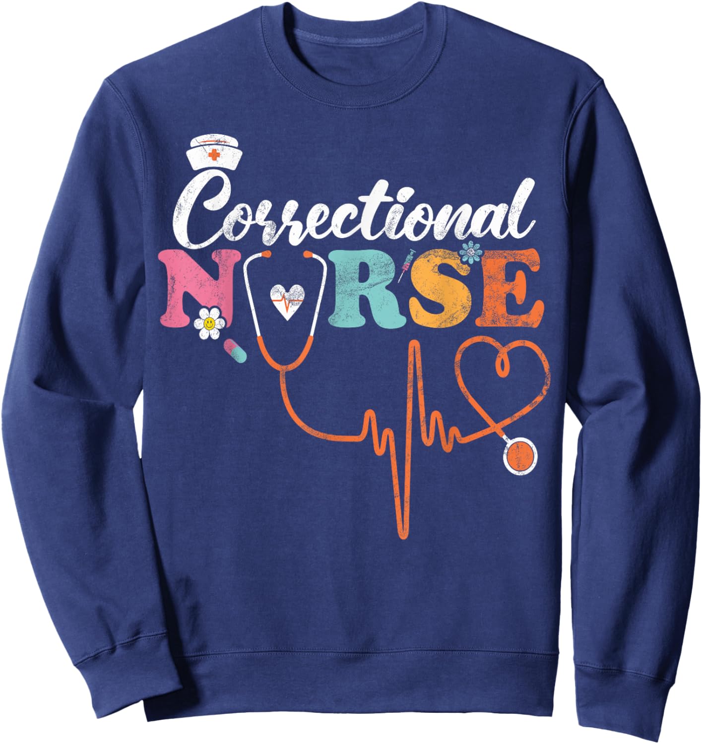 Correctional Nurse Corrections Nursing Department Nurse Sweatshirt - Sweatshirt | Navy
