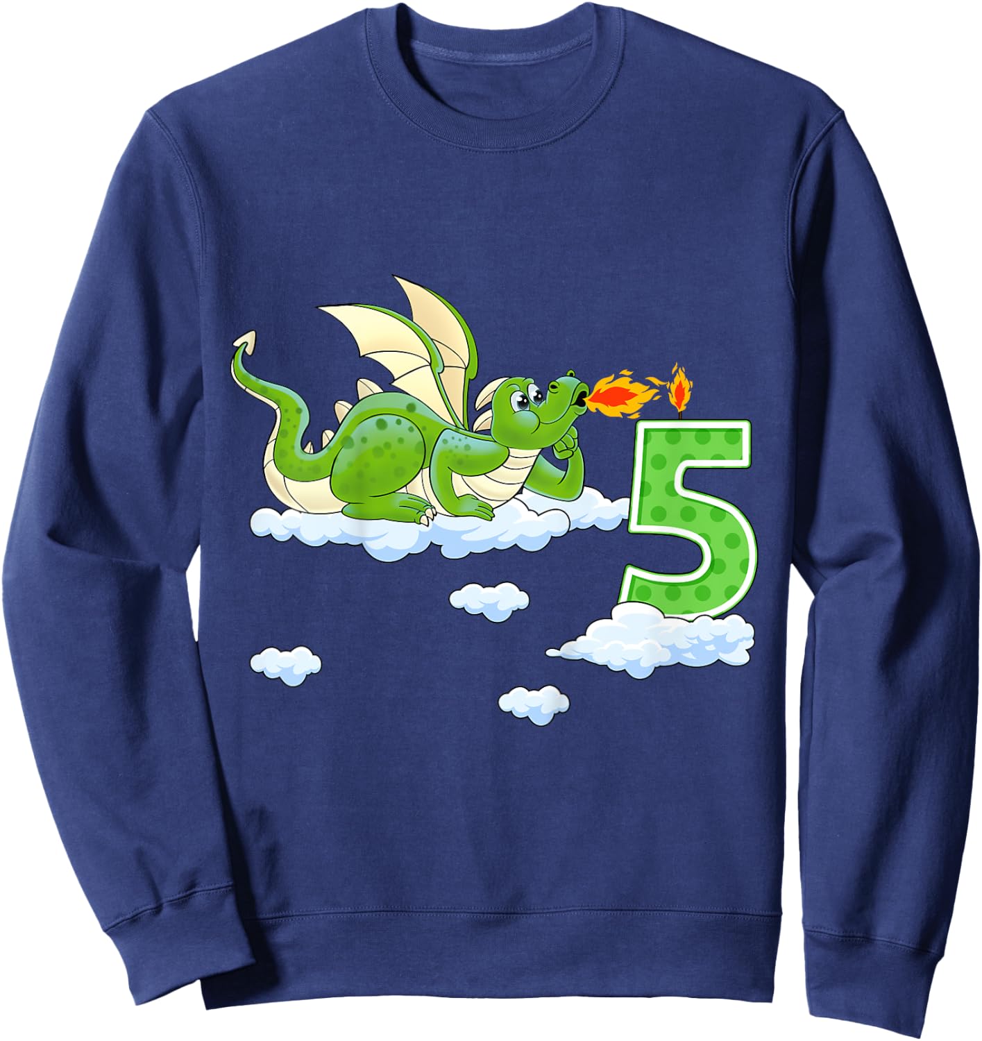 Kids Dragon 5 Year Old Birthday Outfit Boy Knight 5th Birthday Sweatshirt - Sweatshirt | Navy