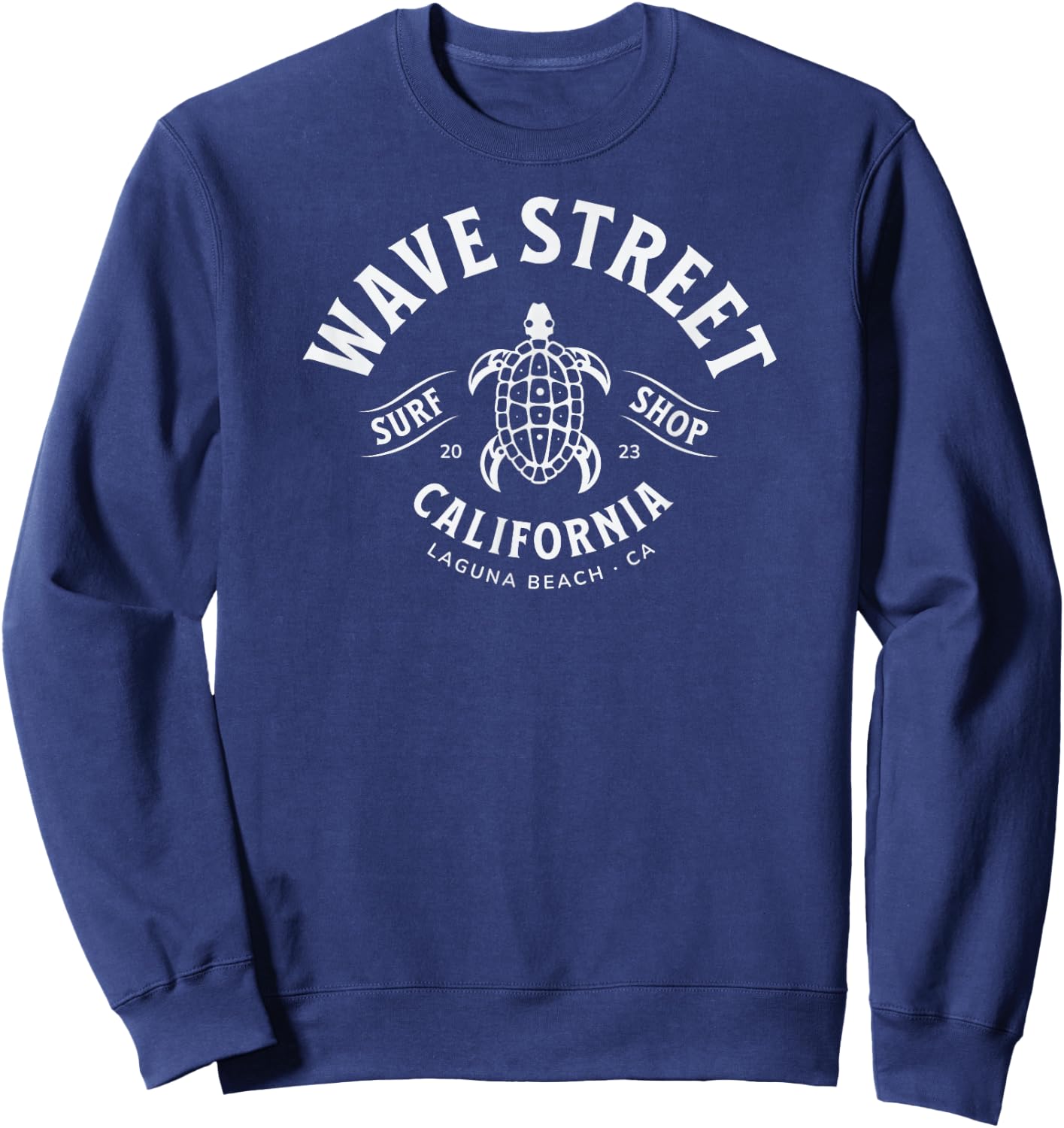 Wave Street Surf Shop Hawaiian Honu Turtle Graphic Sweatshirt - Sweatshirt | Navy