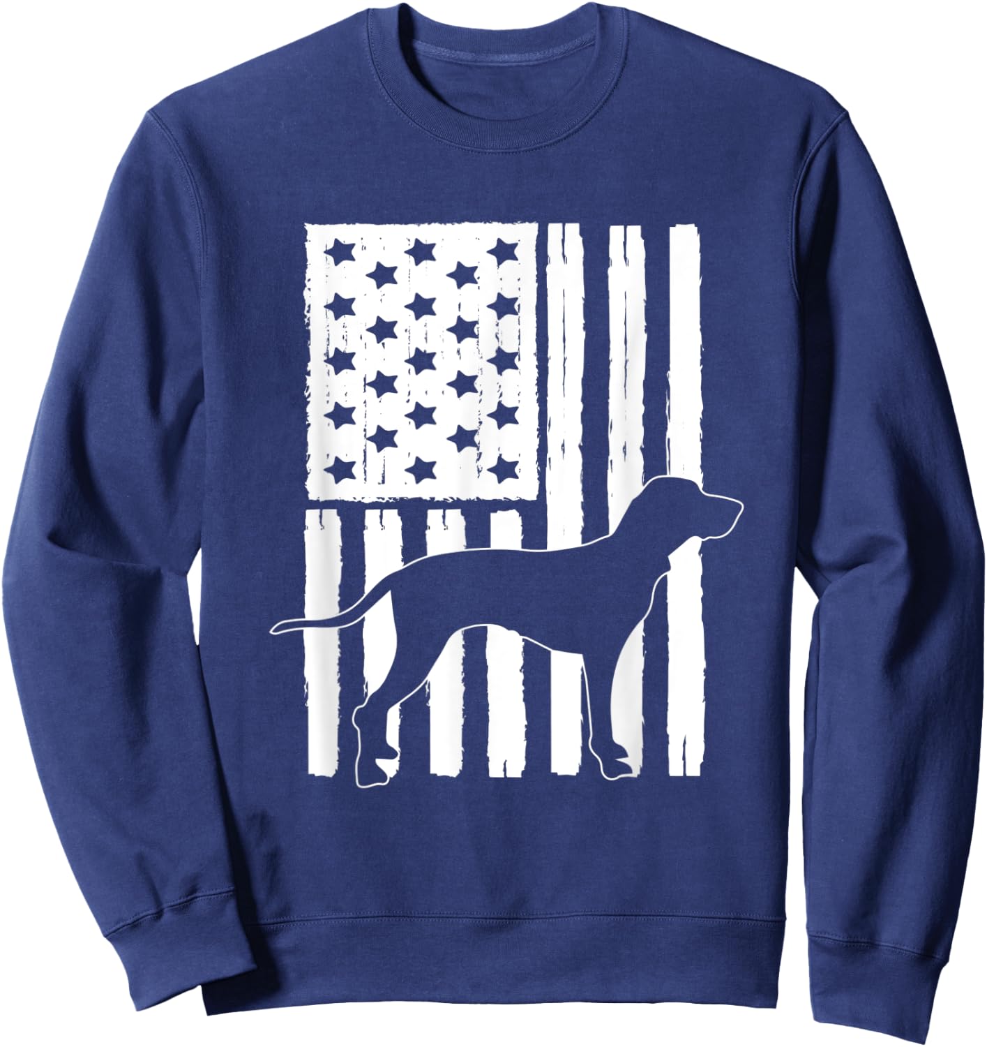 USA American Flag Bluetick Coonhound Dog Lover Theme Design Kids Men Sweatshirt - Sweatshirt | Navy