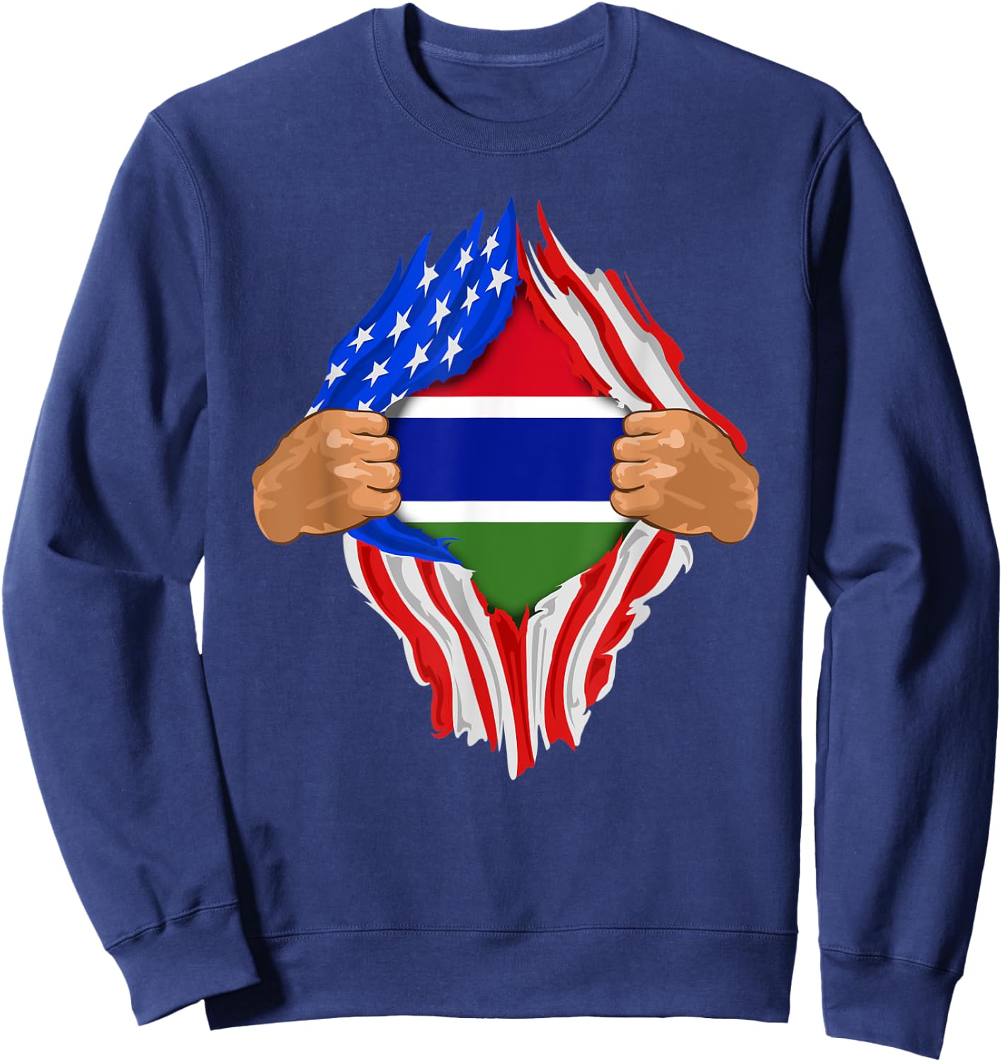 Gambian Blood Inside Me | Gambia Flag Gift Sweatshirt - Sweatshirt | Navy