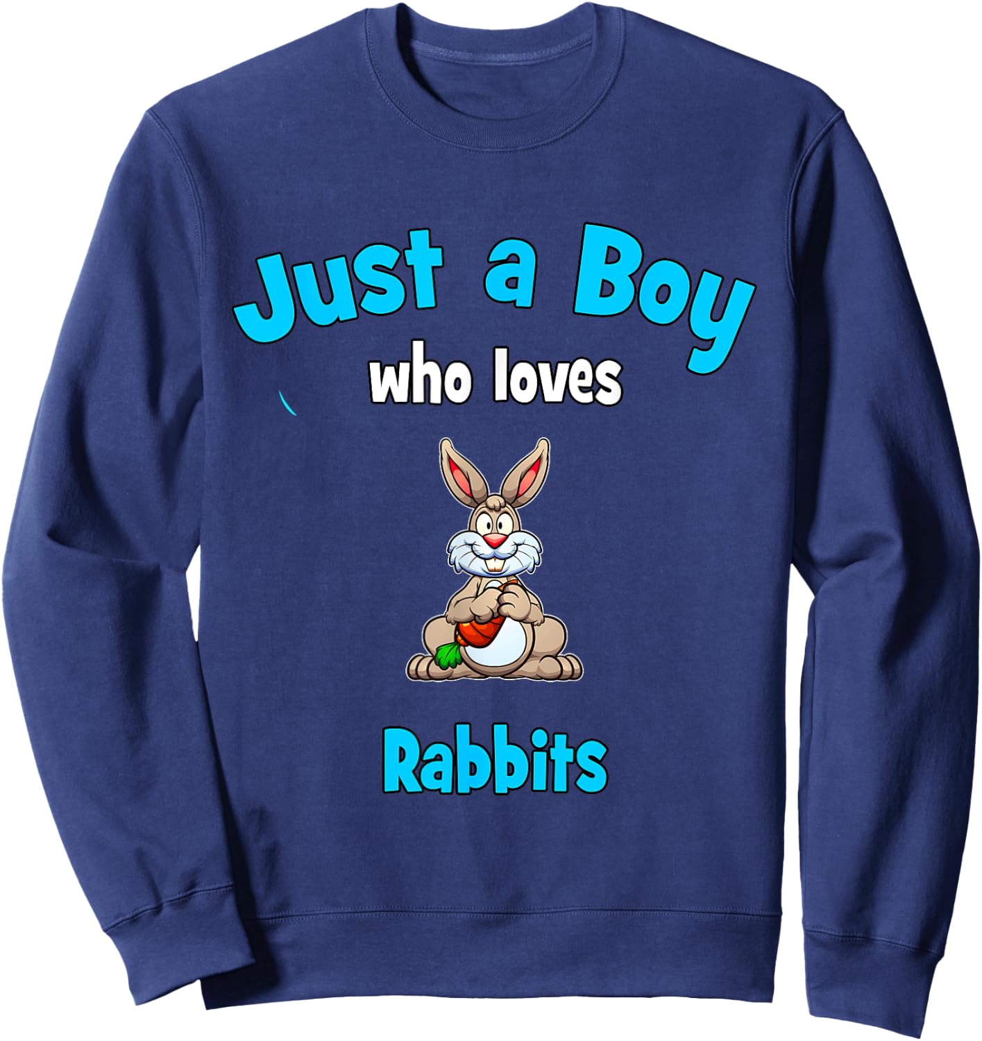 Rabbit Shirt for Boys | Kids Rabbit Sweatshirt - Sweatshirt | Navy