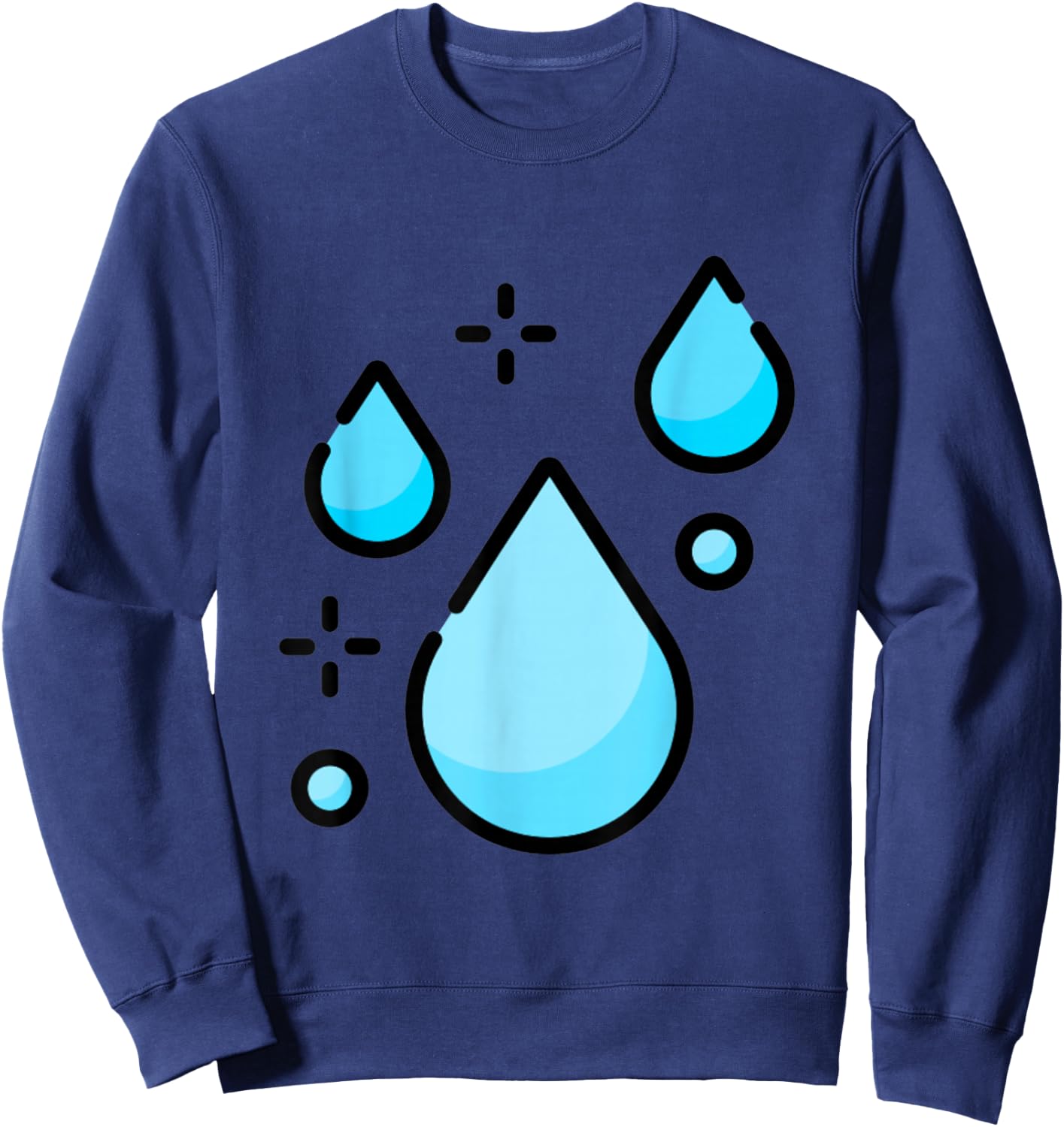 Water Droplet Waterdrop Raindrop Water Lover Hydration Sweatshirt - Sweatshirt | Navy