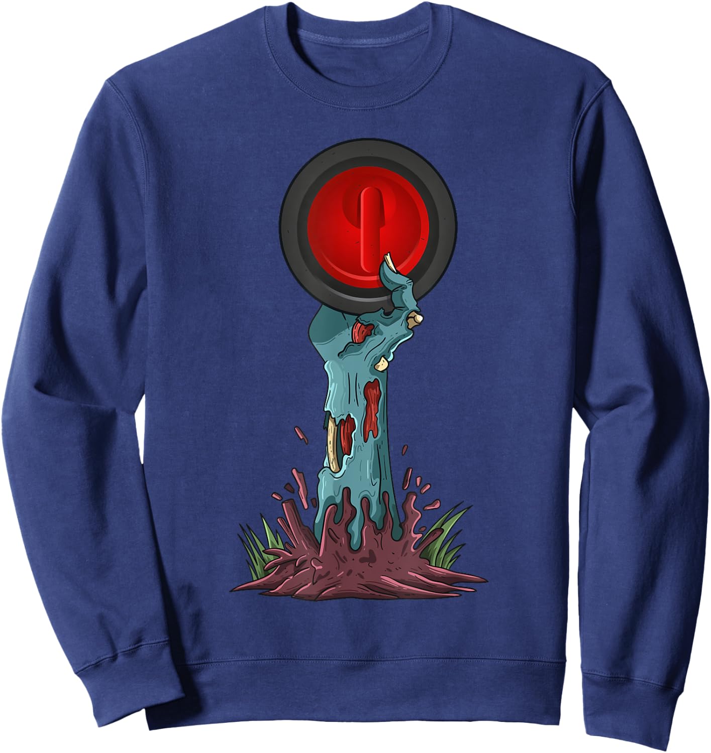 Zombie Hands Curling Funny Halloween Horror Scary Costume Sweatshirt - Sweatshirt | Navy