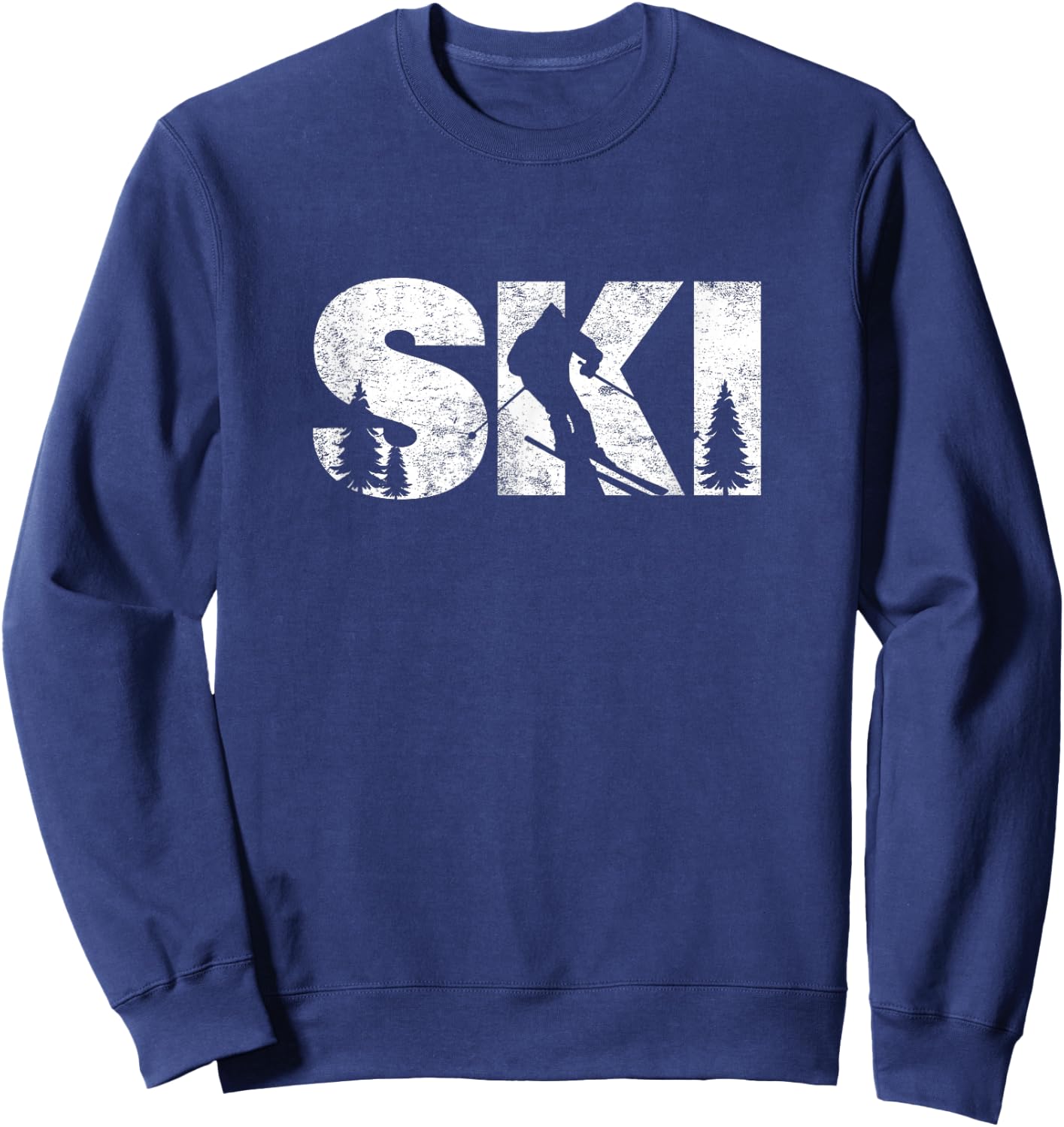 Gifts For Skiers Men Women Snow Skiing Alpine Downhill Ski Sweatshirt - Sweatshirt | Navy