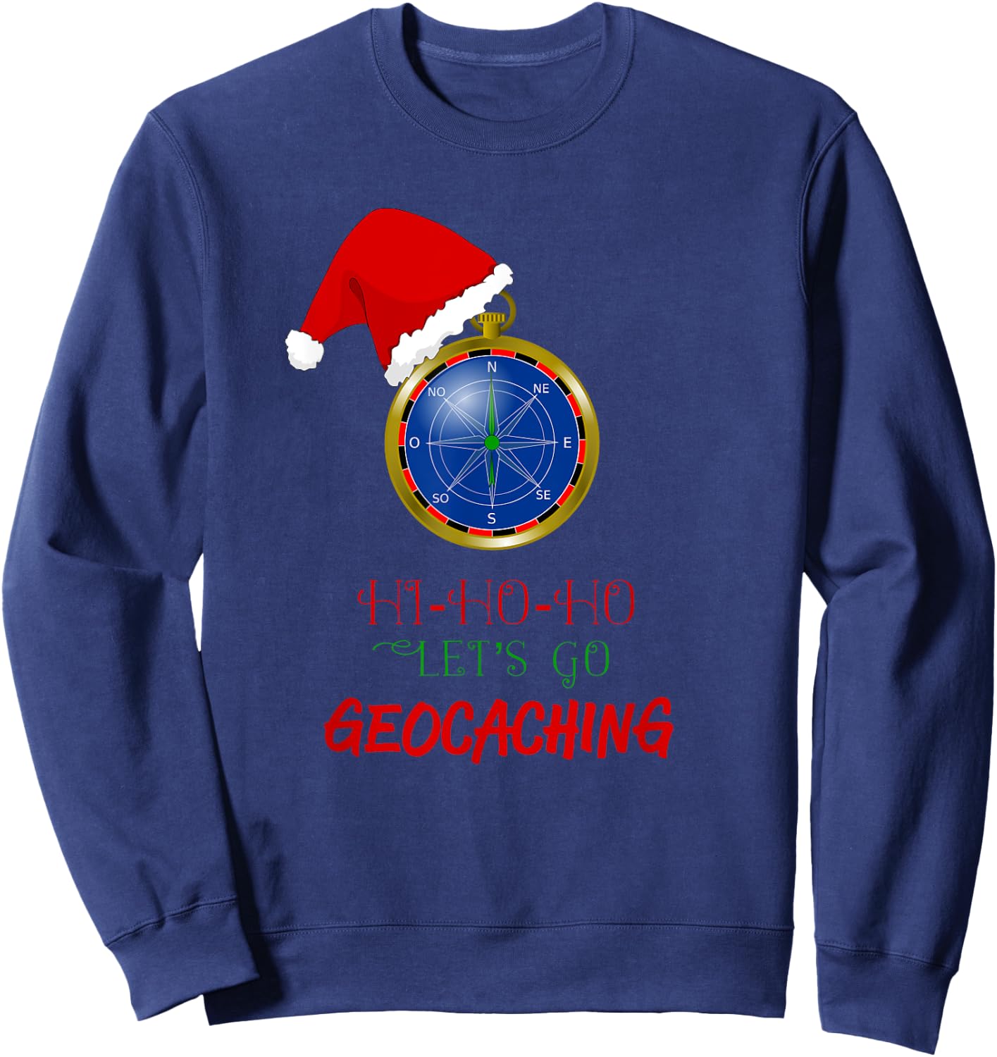 Geocaching Treasure Hunt Christmas Fun-Geocaching Worldwide Sweatshirt - Sweatshirt | Navy