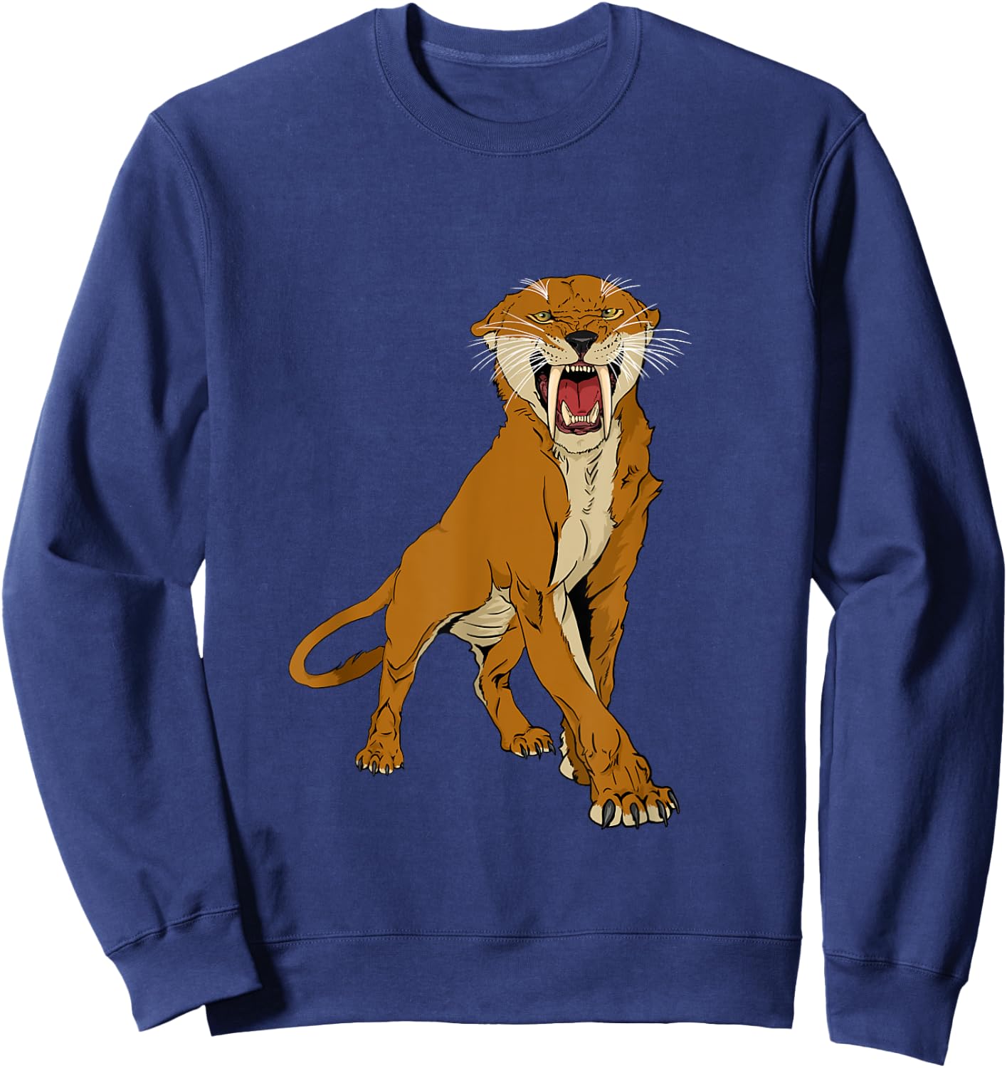 Saber Toothed Cat Head Gift Saber Toothed Tiger Lovers Sweatshirt - Sweatshirt | Navy