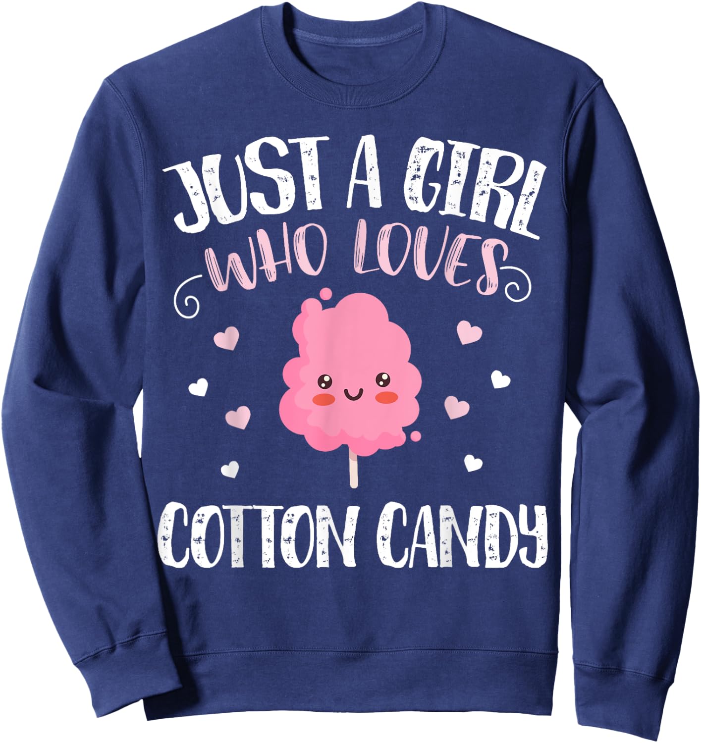 Just A Girl Who Loves Cotton Candy - Funny Cotton Candy Sweatshirt - Sweatshirt | Navy