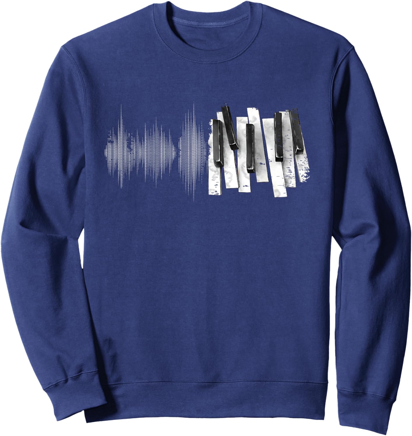 Keyboard Heartbeat Cool Piano and Organ Player Novelty Sweatshirt - Sweatshirt | Navy