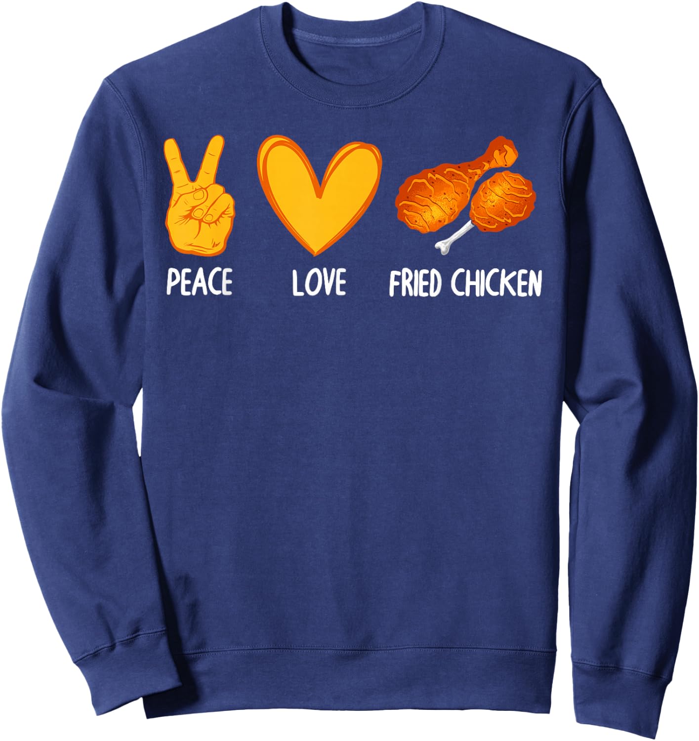 Cute Fried Chicken Design Women Fried Chicken Lover Sweatshirt - Sweatshirt | Navy