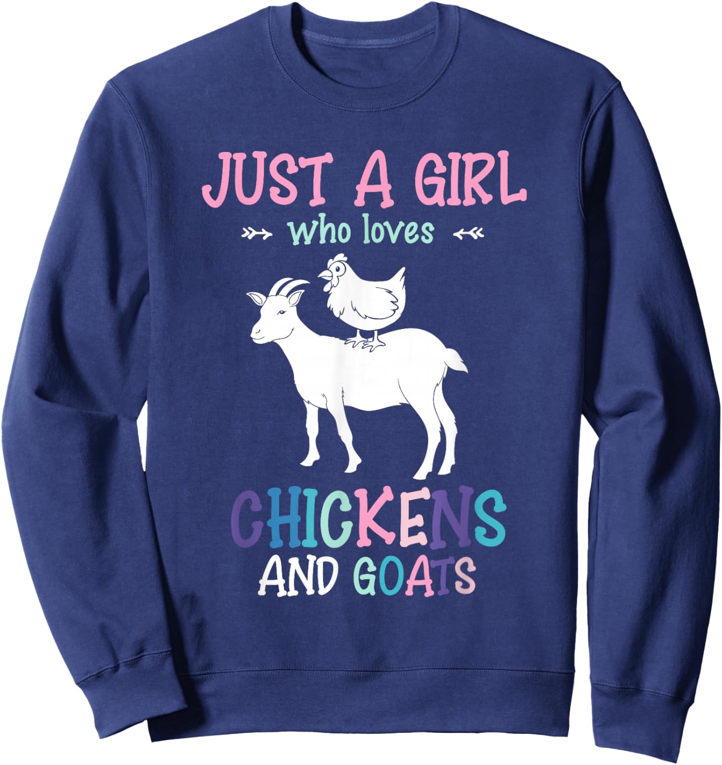 Farm Animals Farmer Farmer Chickens Goats Girls Sweatshirt - Sweatshirt | Navy