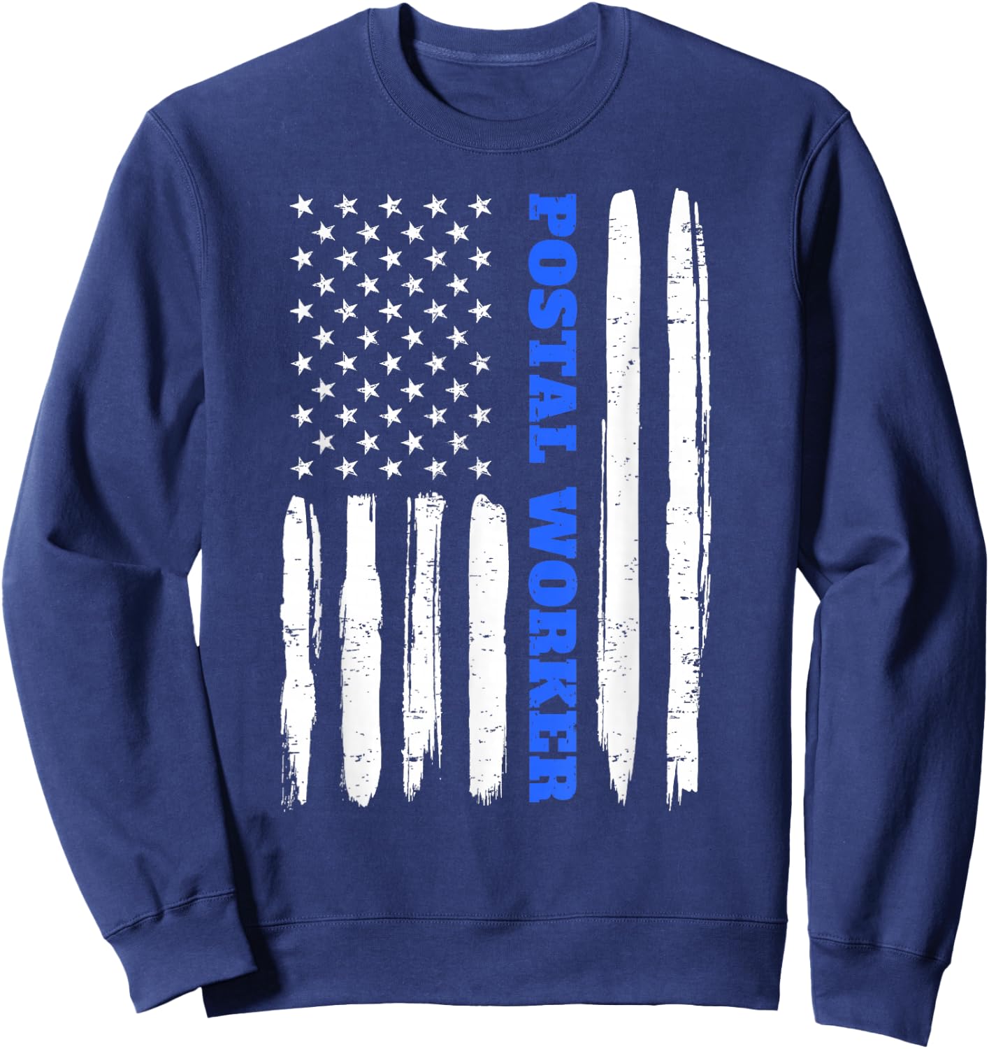 Patriotic Postal Worker American Flag Stars Stripes Postman Sweatshirt - Sweatshirt | Navy