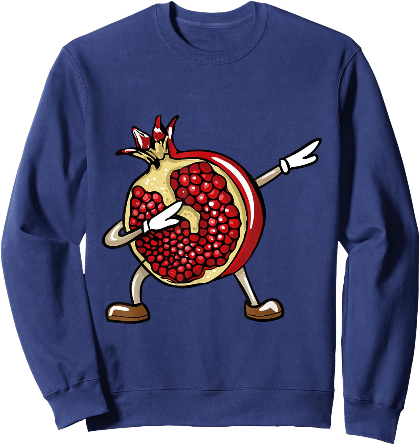 Funny Dabbing Pomegranate Lover Fruit Love Sweatshirt - Sweatshirt | Navy