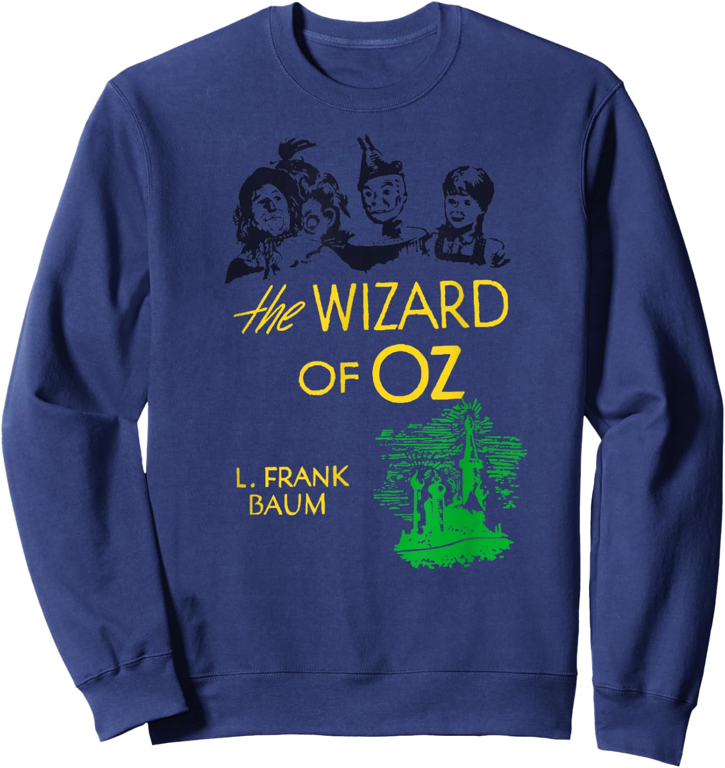 Oz Shirts & Wizard of OZ Gifts Adult Vintage Retro Wizard of Oz Musical - Grey, Small, Short Sleeve, Classic Fit, Crew Collar, Letter Print, T Back Sweatshirt - Sweatshirt | Navy