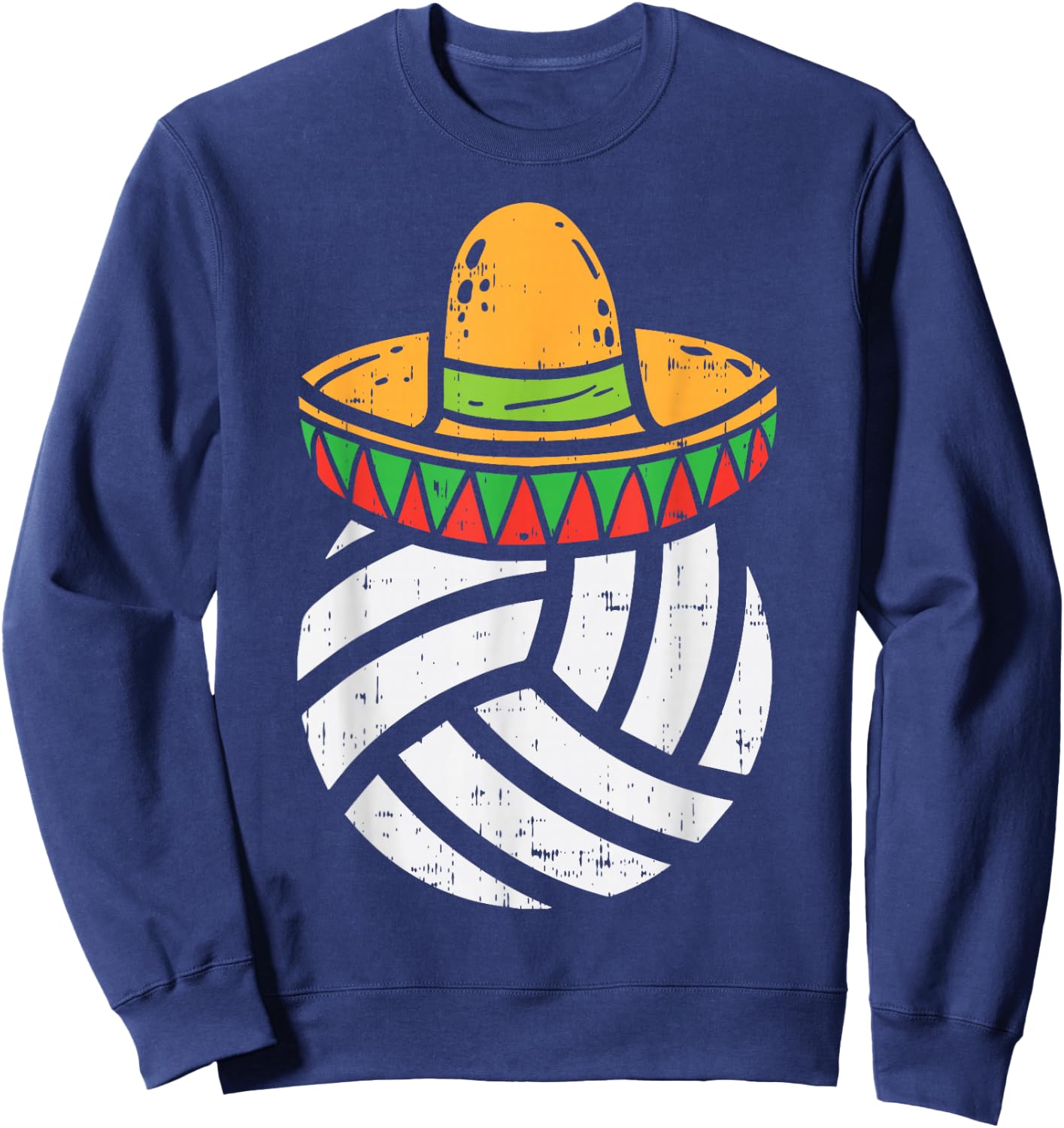 Volleyball Sombrero Cinco De Mayo Fiesta Sport Mexican Sweatshirt - Sweatshirt | Navy