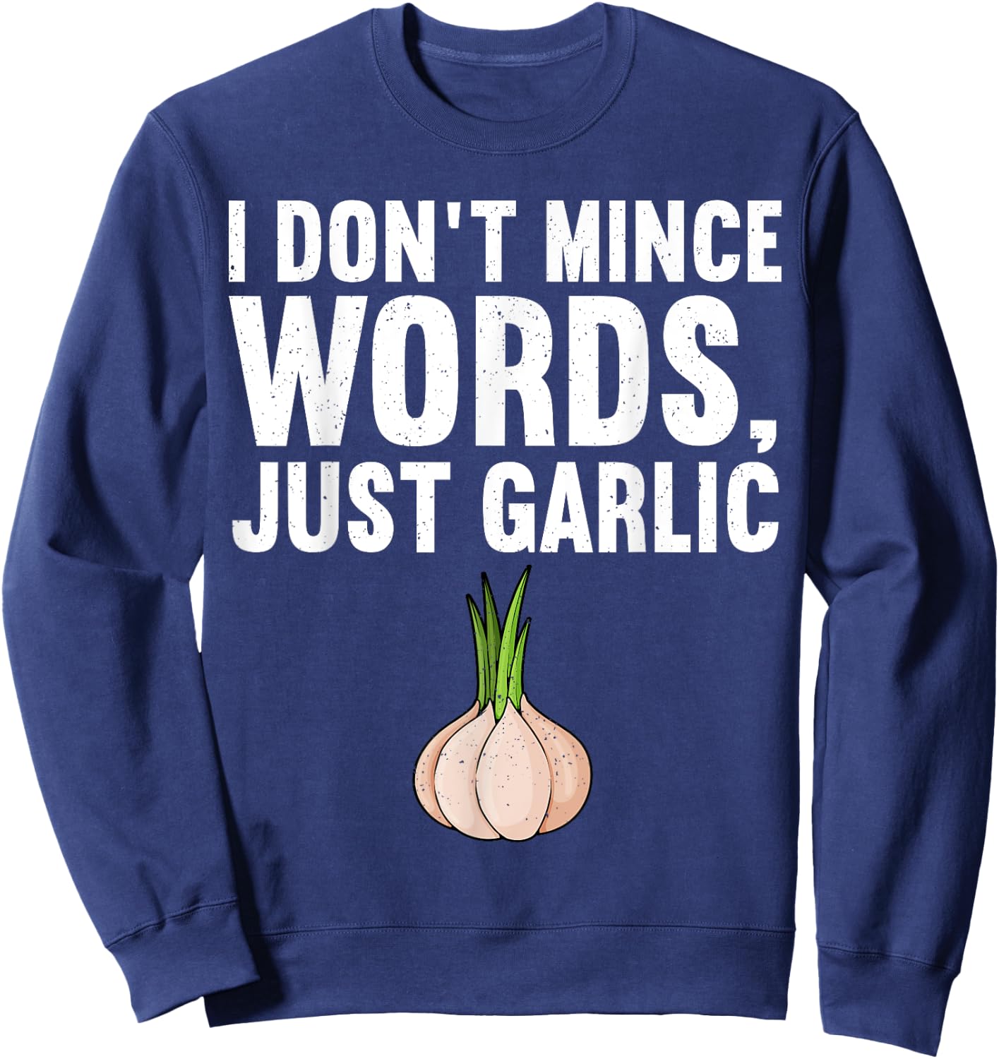 Funny Garlic Art Women Vegetable Food Garlic Lover Sweatshirt - Sweatshirt | Navy