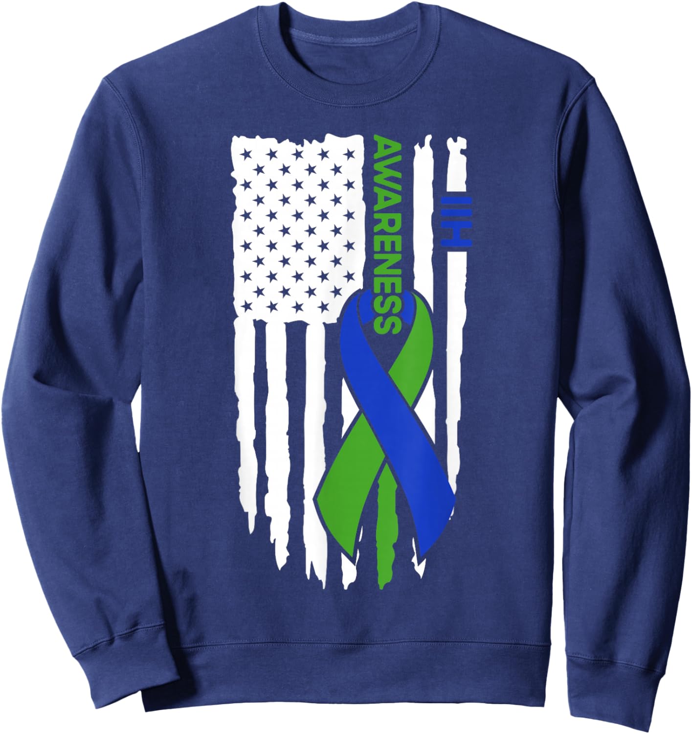IIH Awareness Flag IIH Awareness Sweatshirt - Sweatshirt | Navy