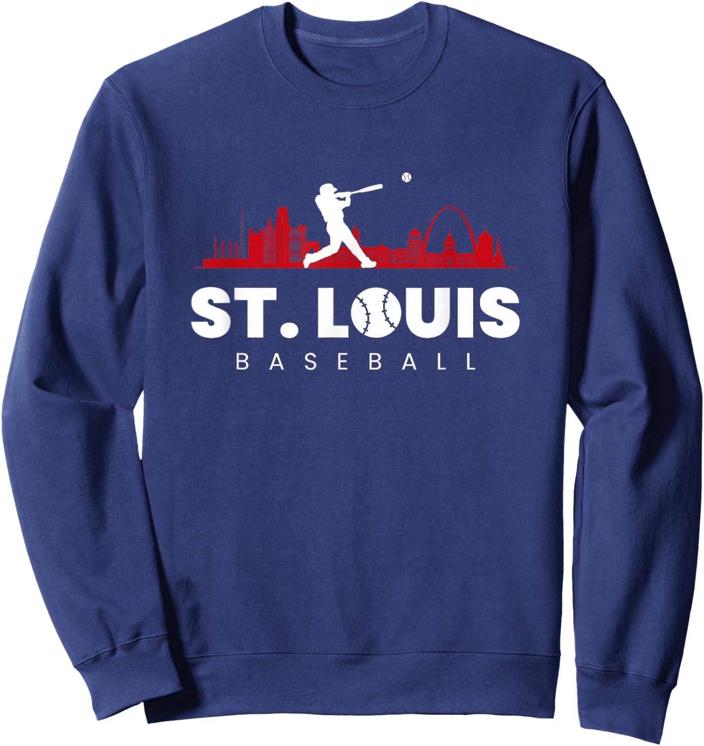 St Louis Baseball Vintage Minimalist Retro Baseball Lover Sweatshirt - Sweatshirt | Navy