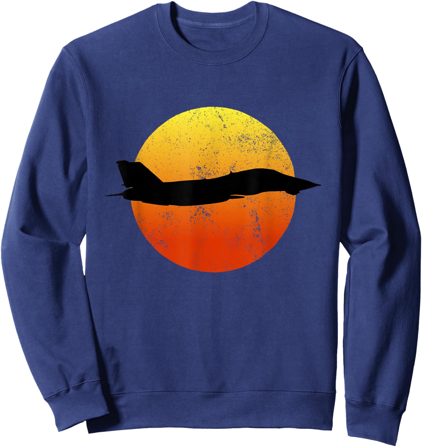 F-14 Tomcat Silhouette Retro Sunset Military Jet Flying F14 Sweatshirt - Sweatshirt | Navy