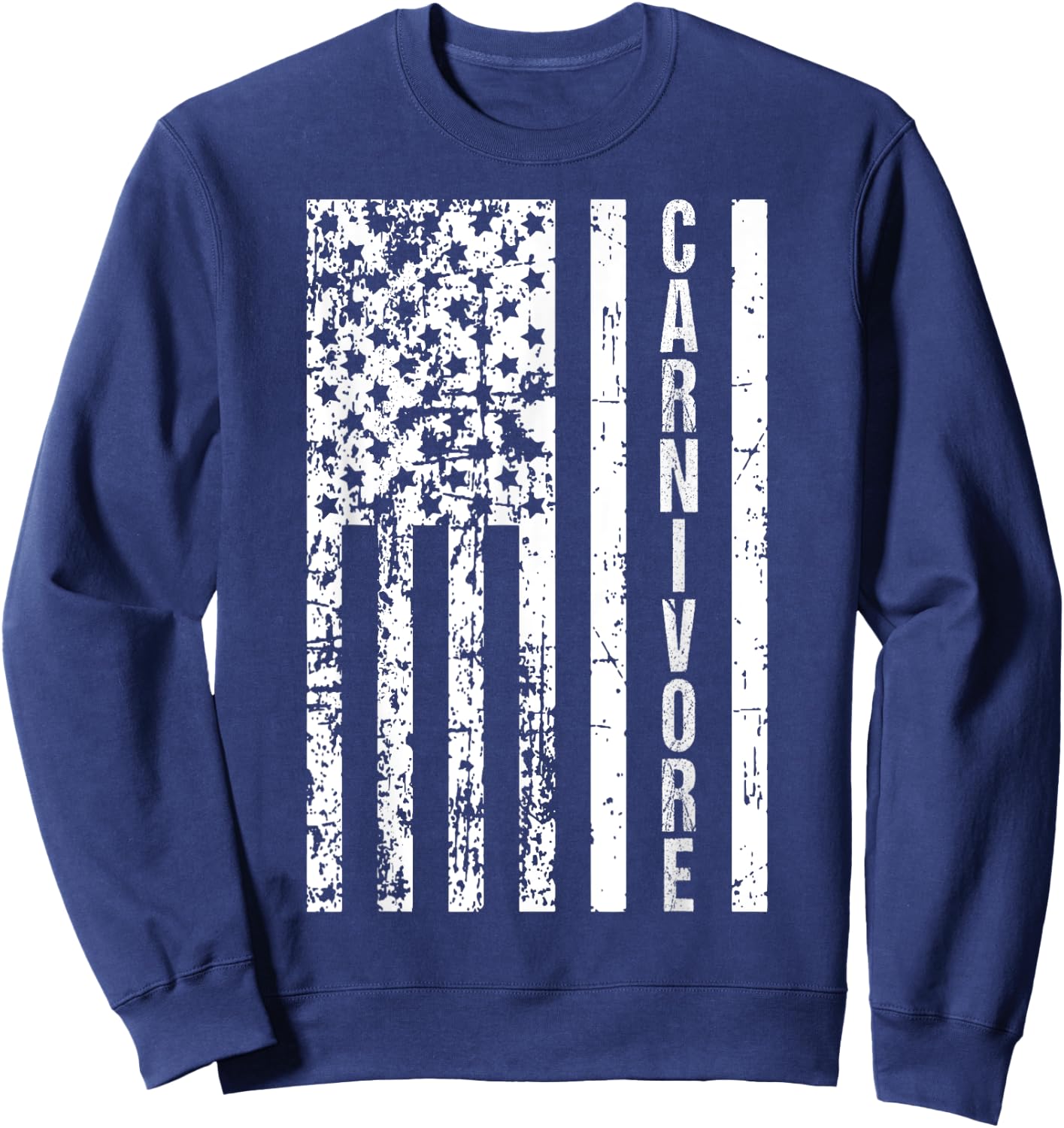 American Flag Carnivore Diet Meat Eater Sweatshirt - Sweatshirt | Navy
