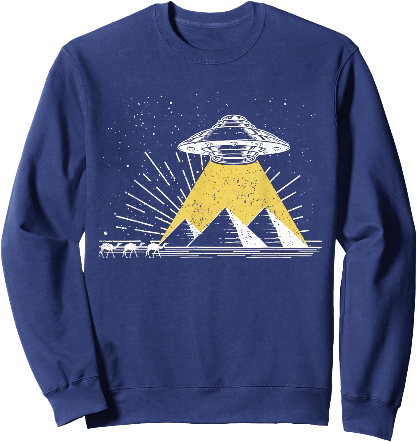Science Fiction Universe Space Egypt Pyramids UFO Sweatshirt - Sweatshirt | Navy