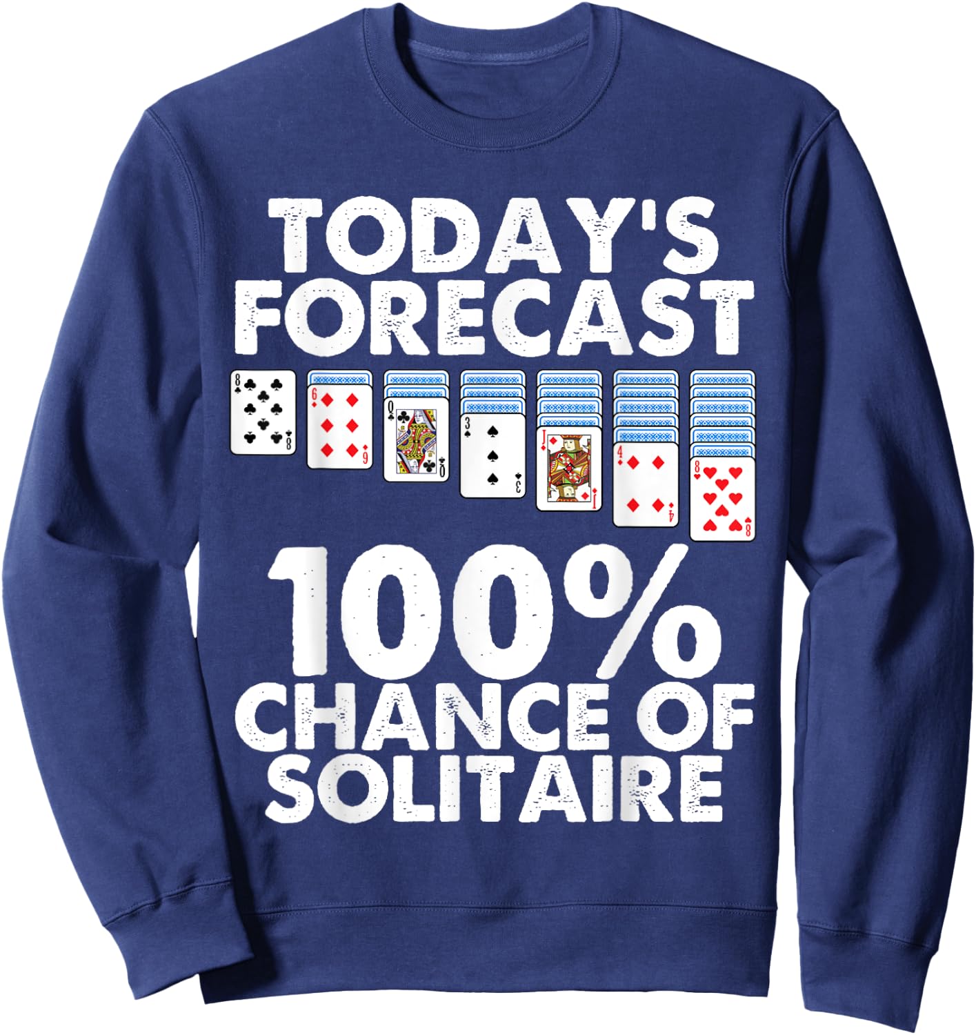 Funny Solitaire Gift Men Women Cool Card Game Lover Players Sweatshirt - Sweatshirt | Navy