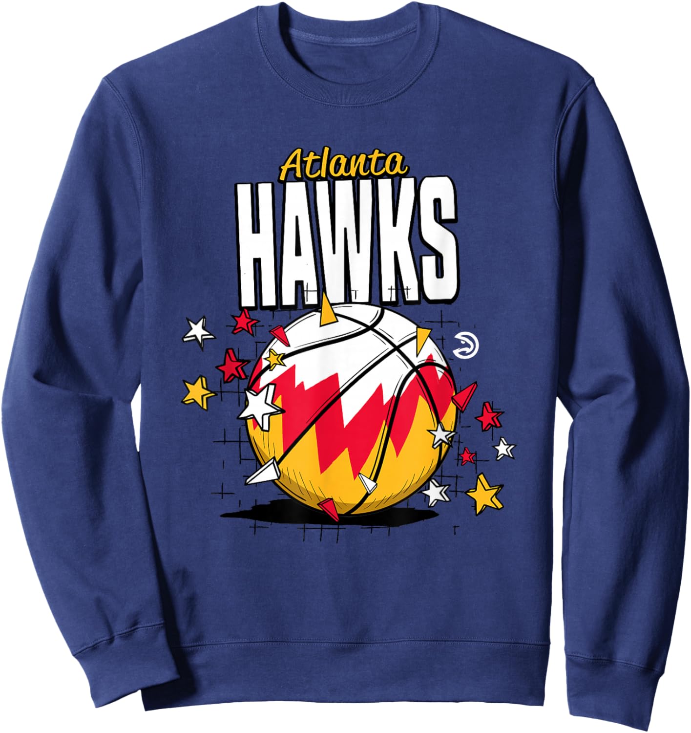 NBA Atlanta Hawks Basketball Doodle Stars Sweatshirt - Sweatshirt | Navy