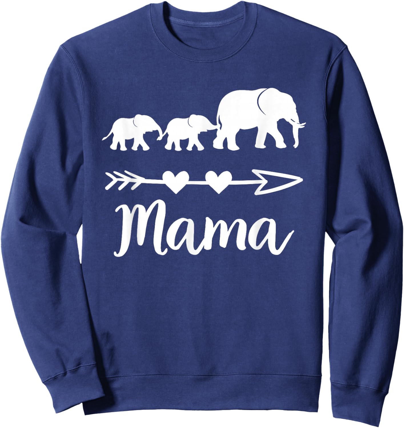 Mama Elephant 2 Babies Kids Mom of Two Cute Mothers Day Sweatshirt - Sweatshirt | Navy