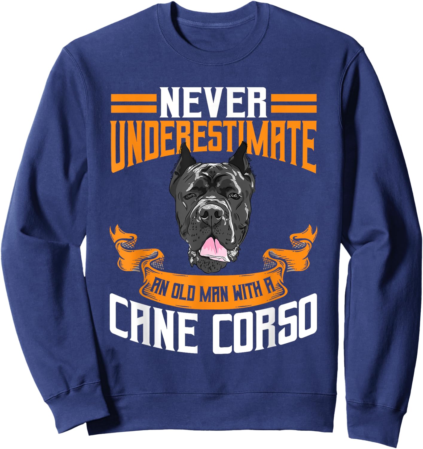 Cane Corso Motif Italian Mastiff Sweatshirt - Sweatshirt | Navy
