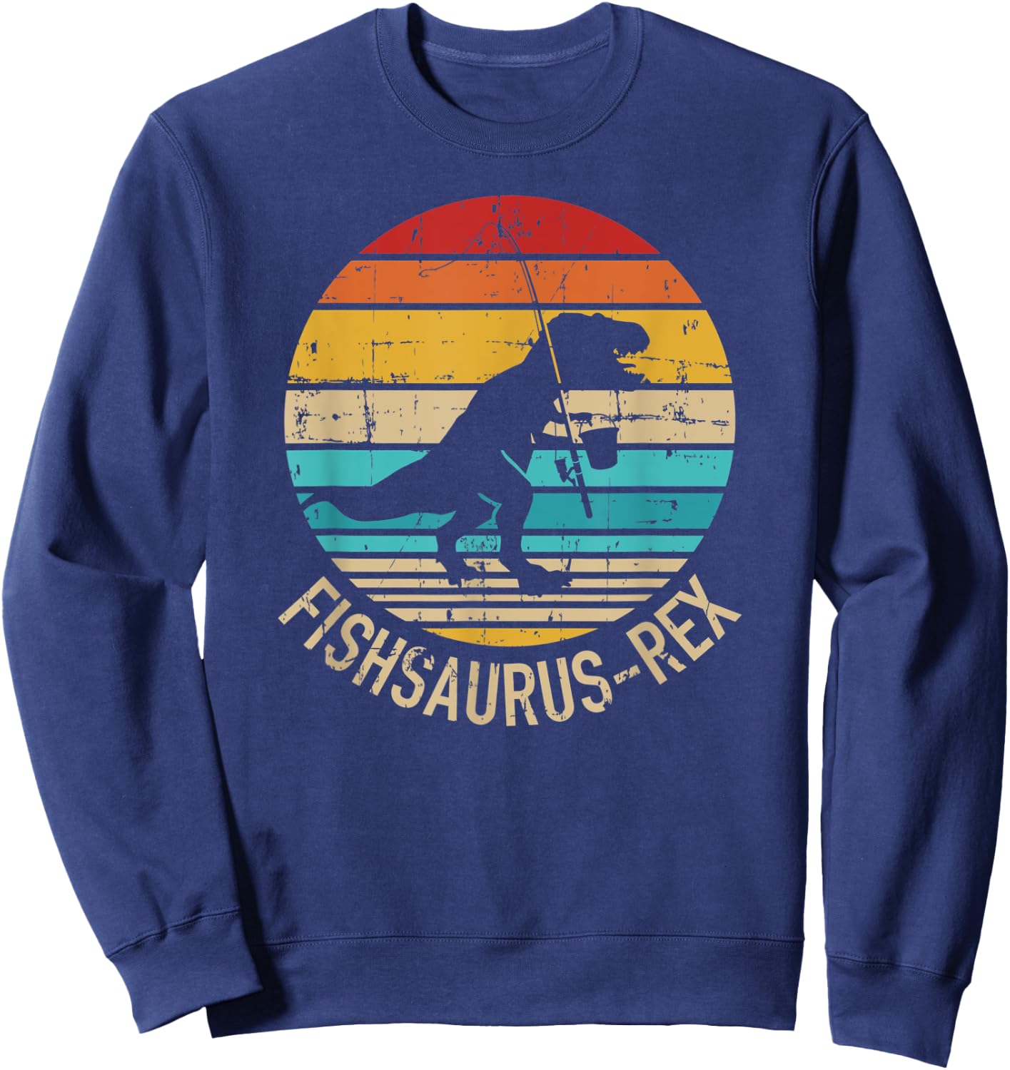 Fishing Fishsaurus-Rex Sweatshirt - Sweatshirt | Navy