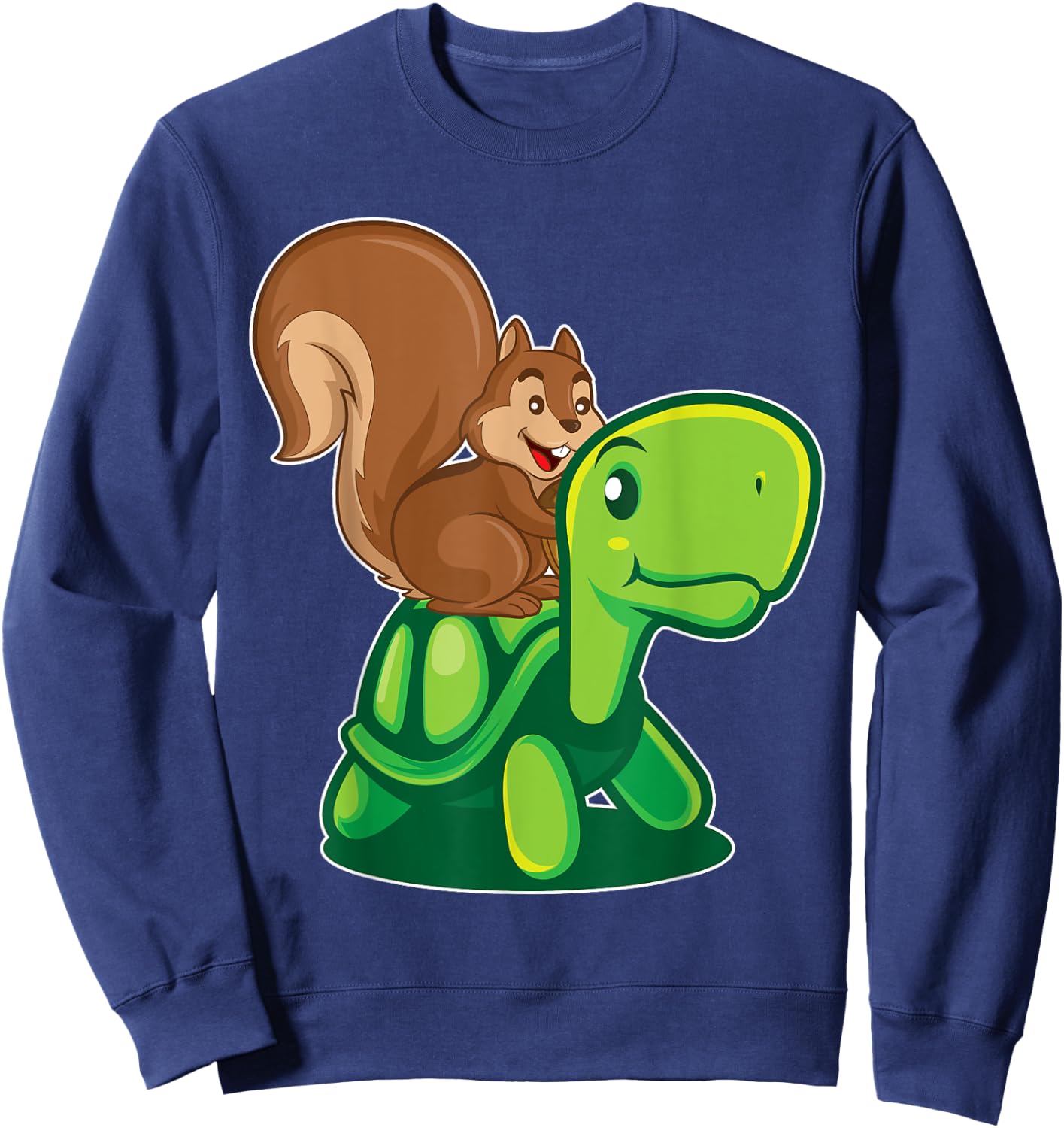 Squirrel Riding A Turtle Squirrel Sweatshirt - Sweatshirt | Navy