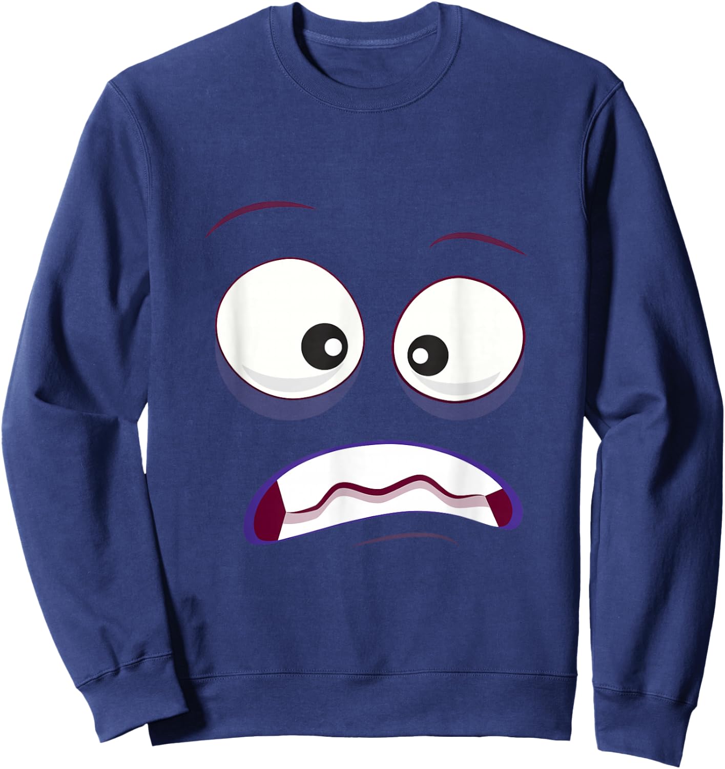 Cute Face Funny Ghost Surprised Monster Costume Halloween Sweatshirt - Sweatshirt | Navy