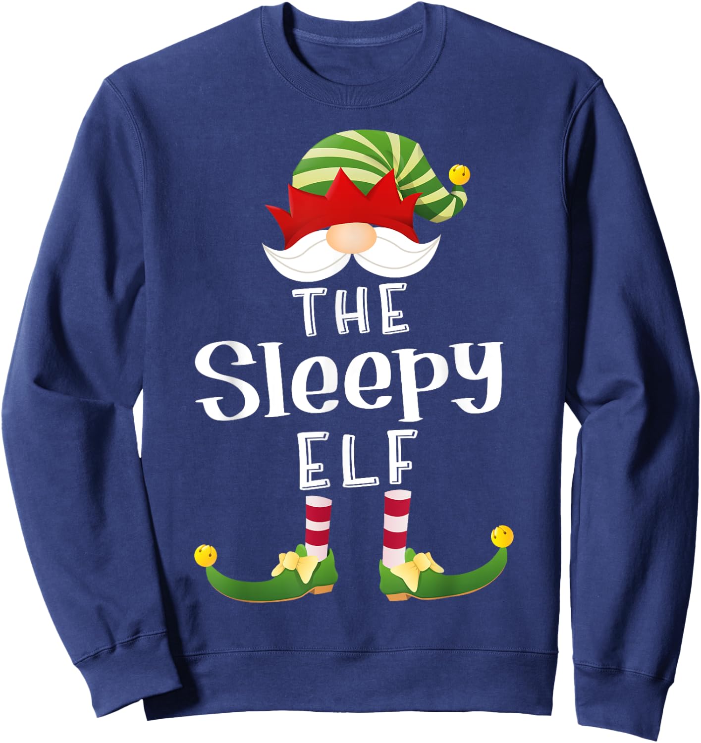 Sleepy Elf Group Christmas Funny Pajama Party Sweatshirt - Sweatshirt | Navy