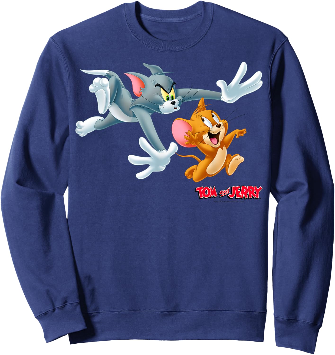 Tom and Jerry Classic Style Chase Portrait Sweatshirt - Sweatshirt | Navy