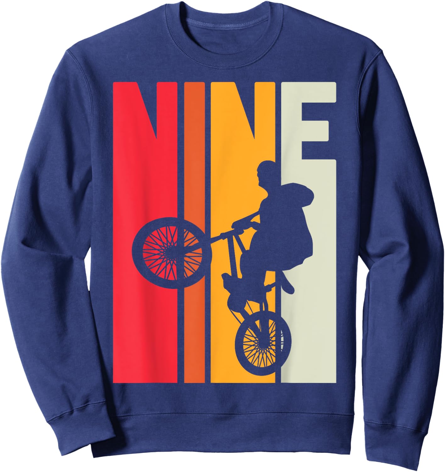 9 Year Old BMX Birthday Gift Party Boys Dirt Biking 9th Sweatshirt - Sweatshirt | Navy