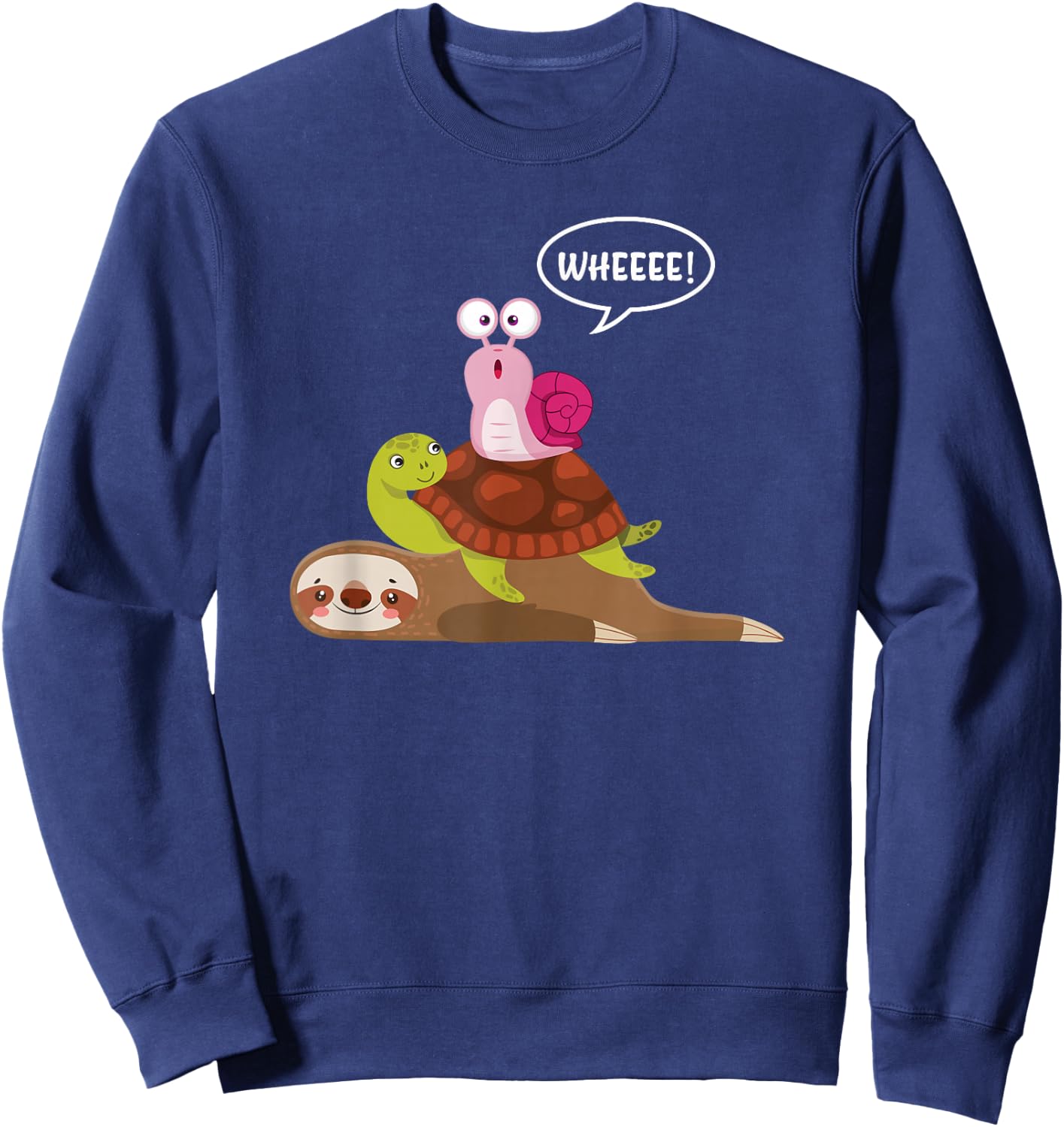 Lazy Animal Snail Turtle Sloth Sweatshirt - Sweatshirt | Navy
